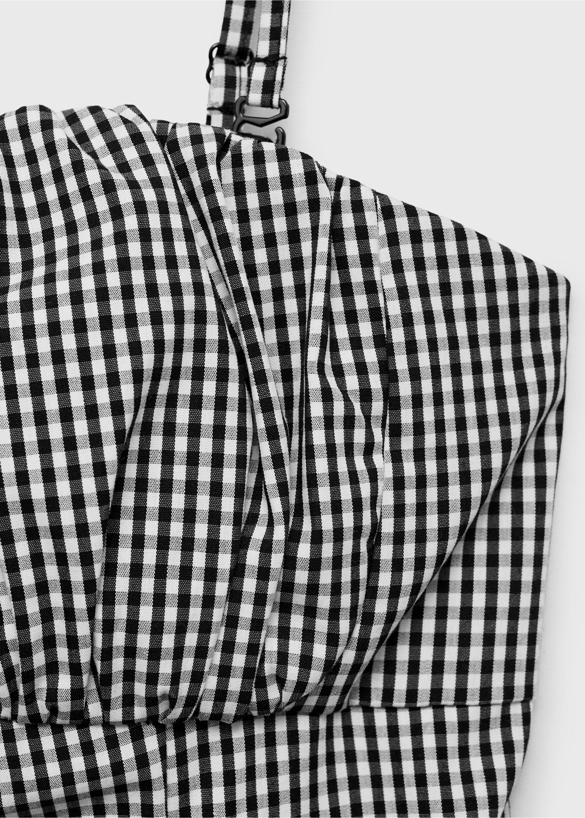 Midikleid mit Vichy-Karo-Muster - Detail des Artikels 8, Schwarz. Ref: 87009077-00.