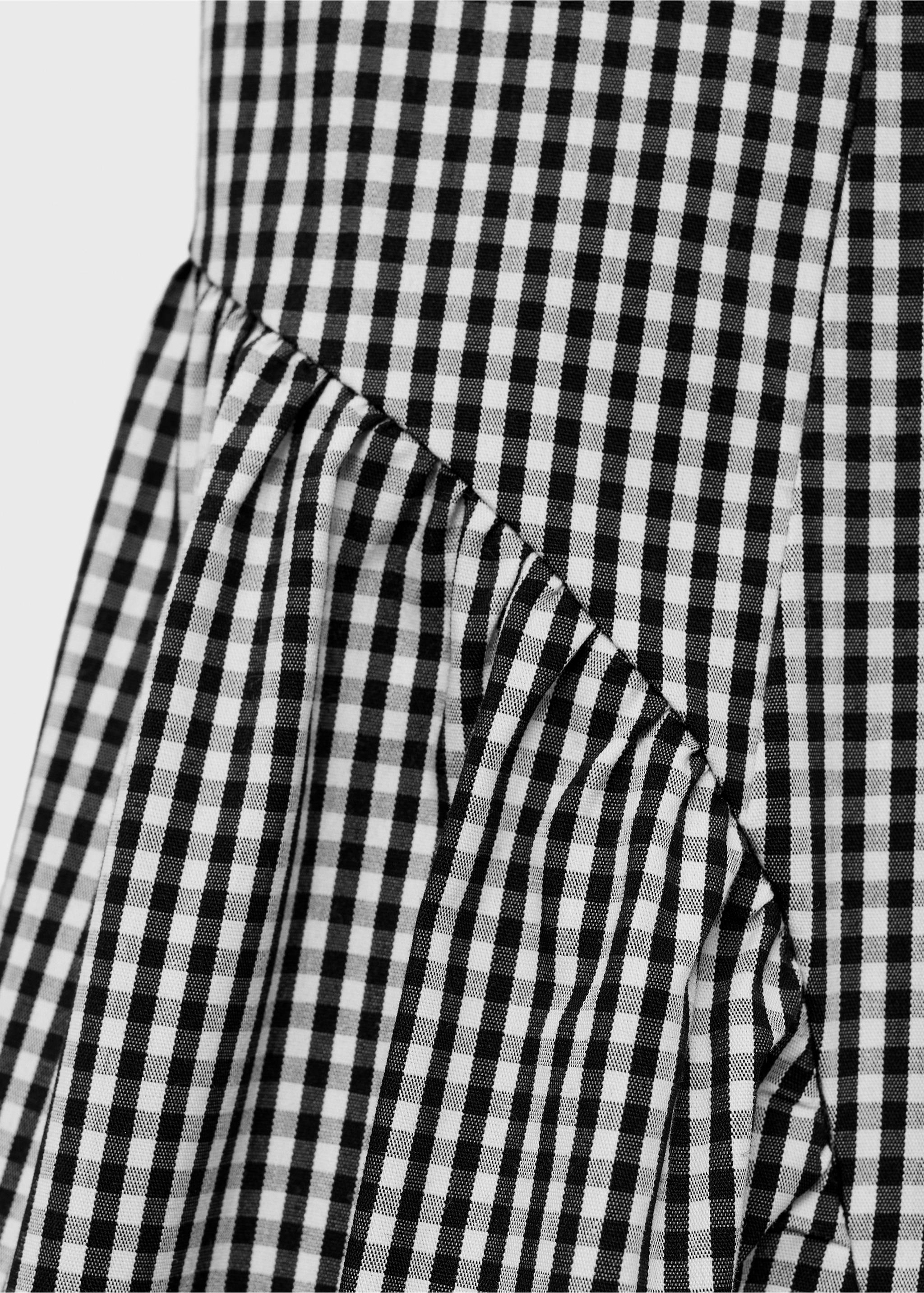 Midikleid mit Vichy-Karo-Muster - Detail des Artikels 0, Schwarz. Ref: 87009077-00.