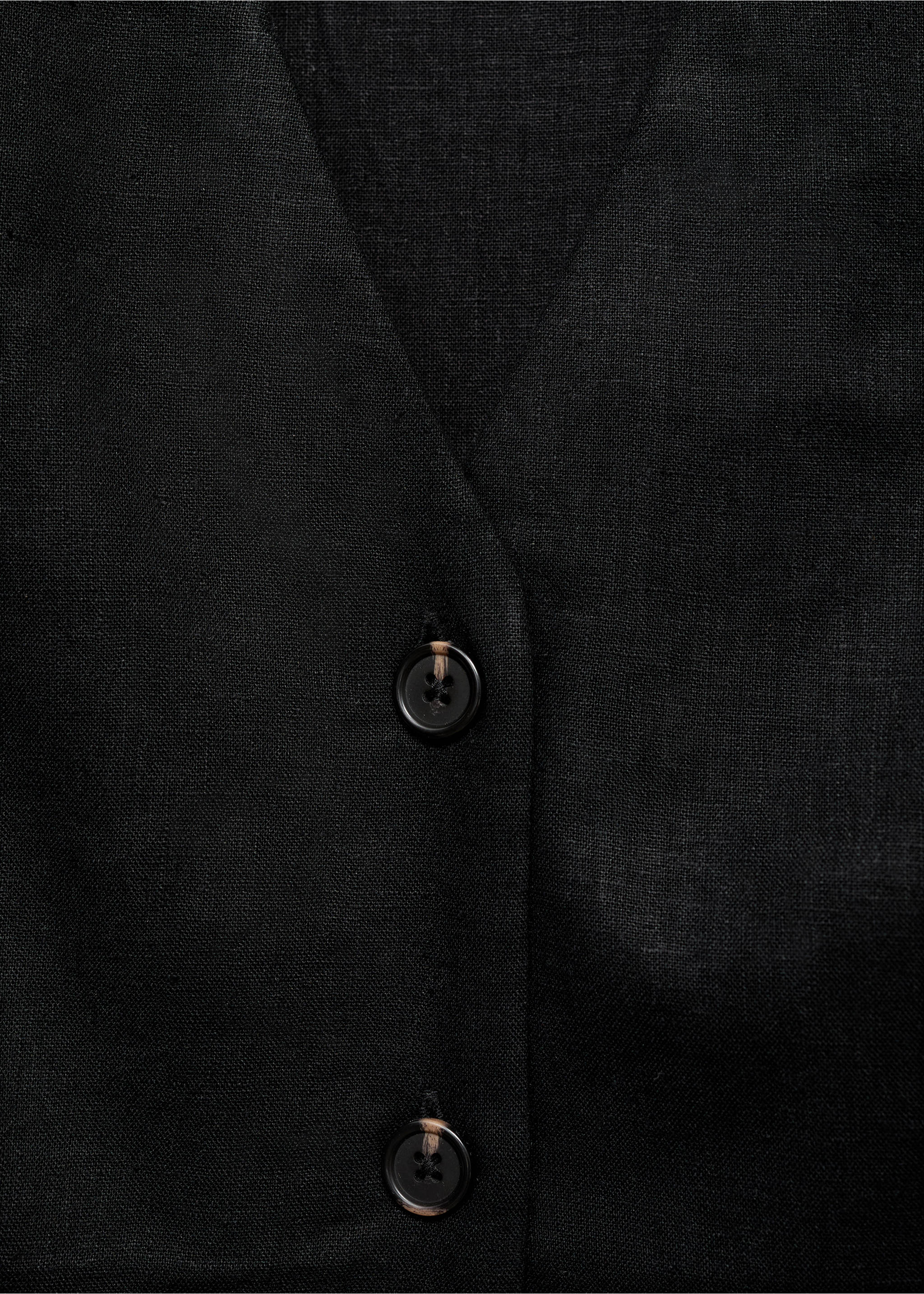 Vestido midi lino cinturón - Detalle del artículo 0, Negro. Ref: 87009078-00.