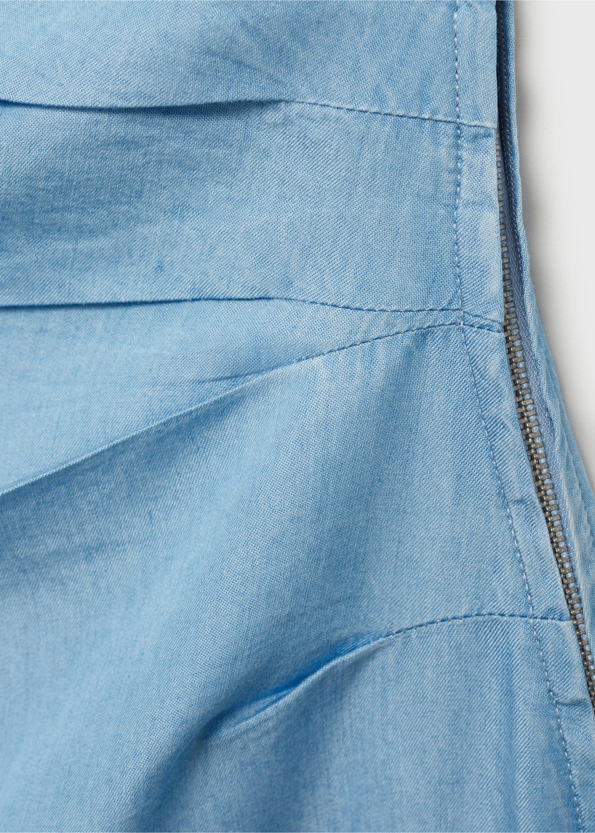 Draped asymmetrical lyocell dress - Details of the article 0, Medium Blue. Ref: 87009081-00.