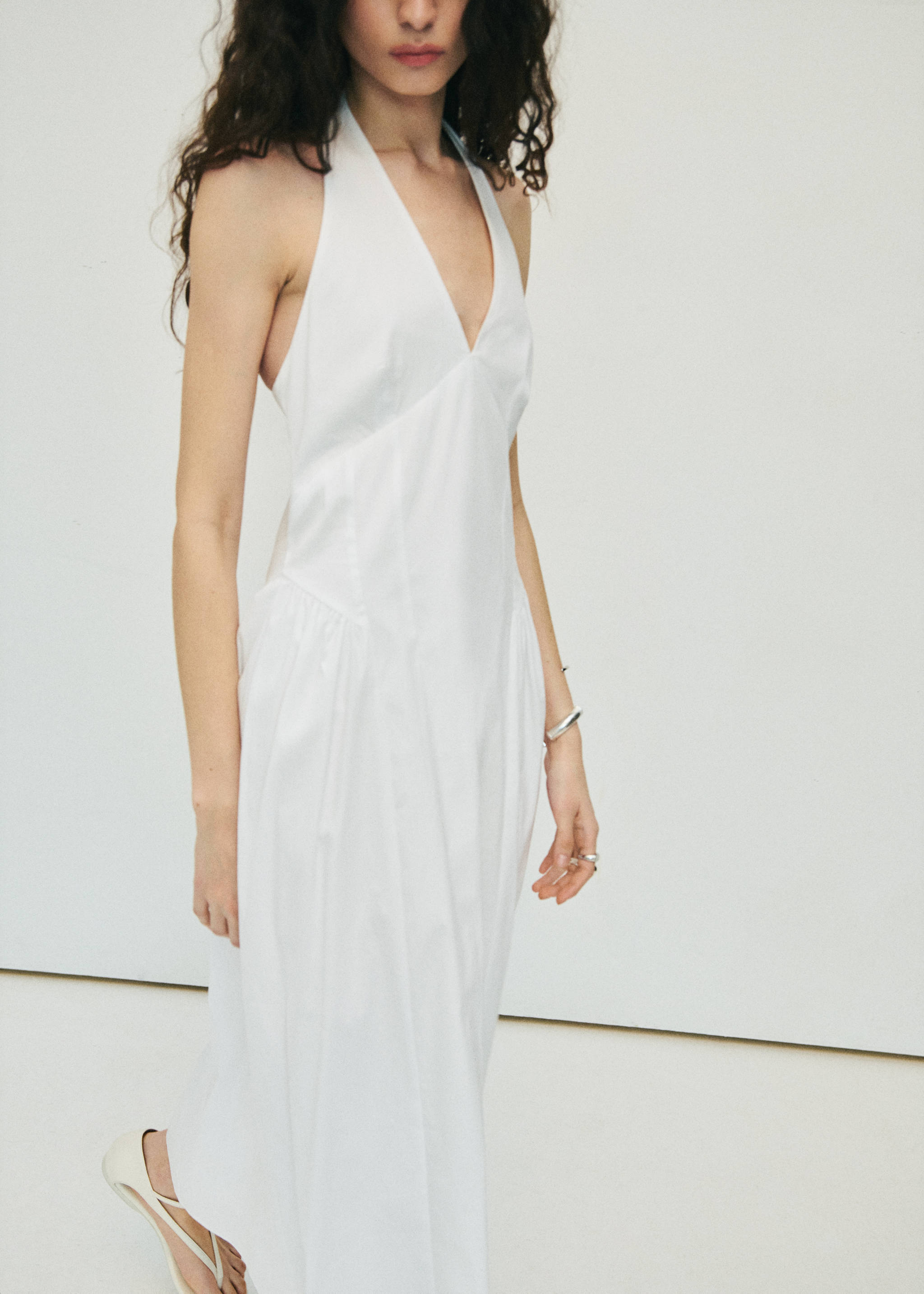 Robe midi en coton à emmanchures américaines - Détail de l'article 3