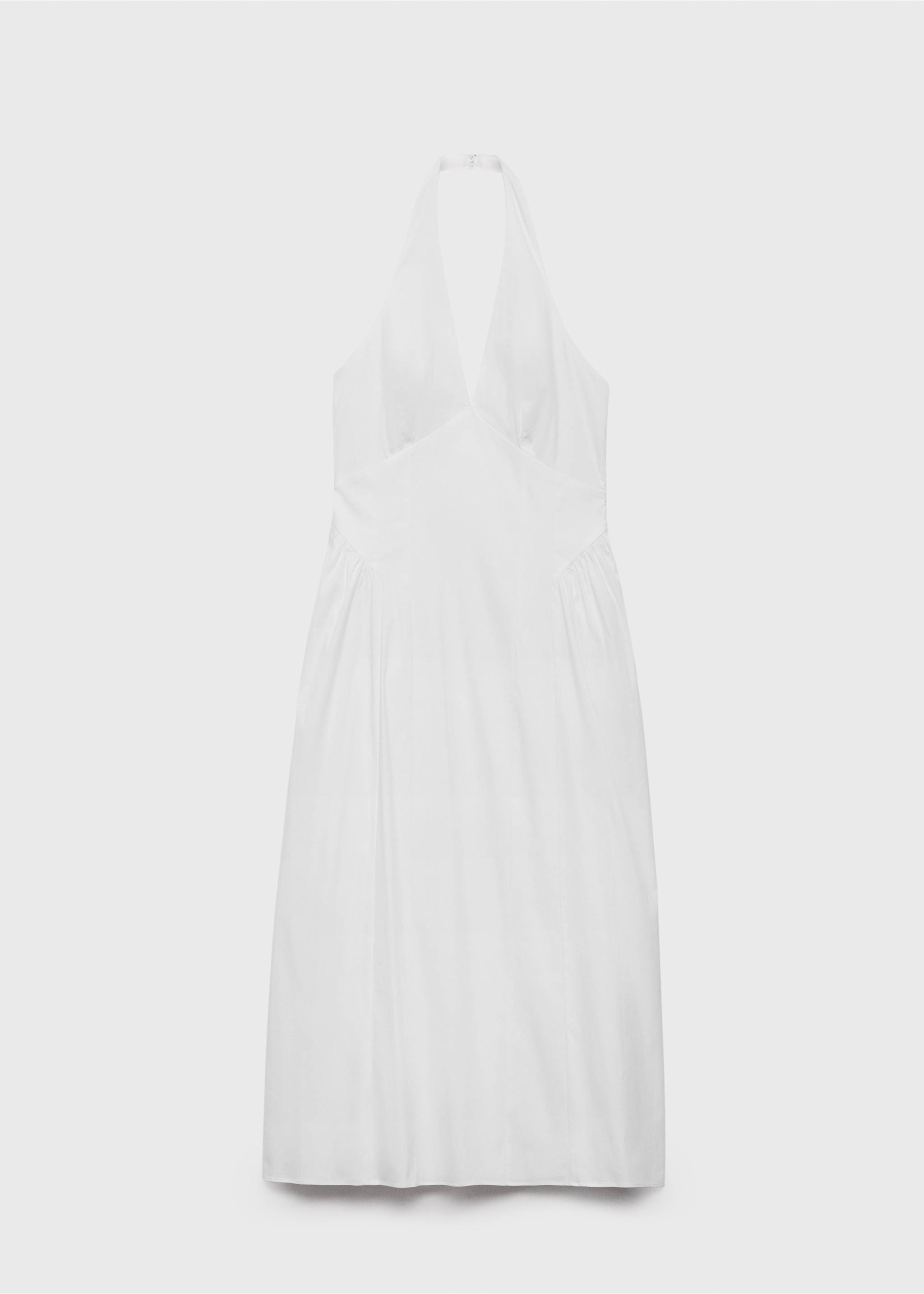 Halter neck cotton midi-dress - Article without model, Off White. Ref: 87009082-00.