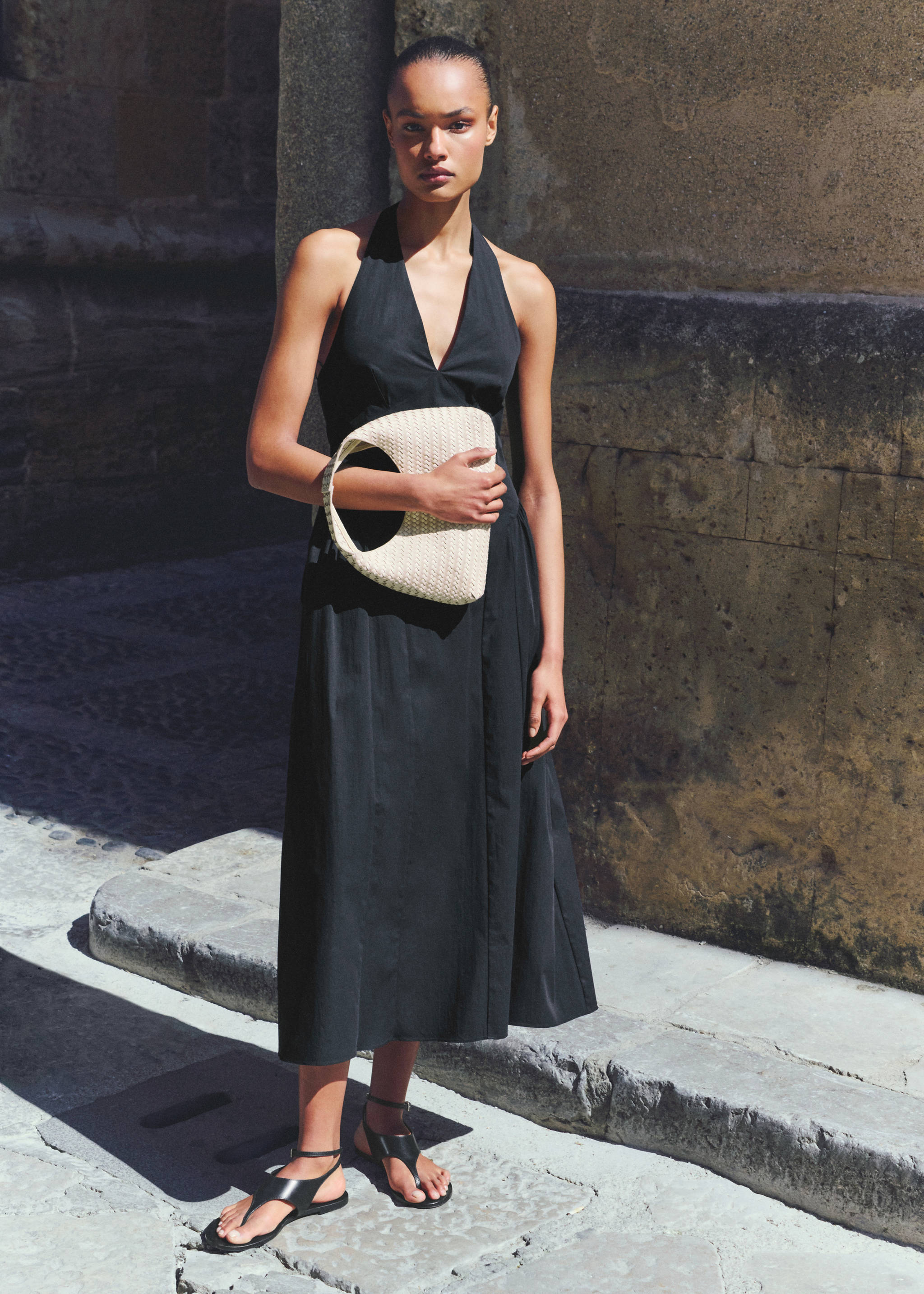 Robe midi en coton à emmanchures américaines - Détail de l'article 3