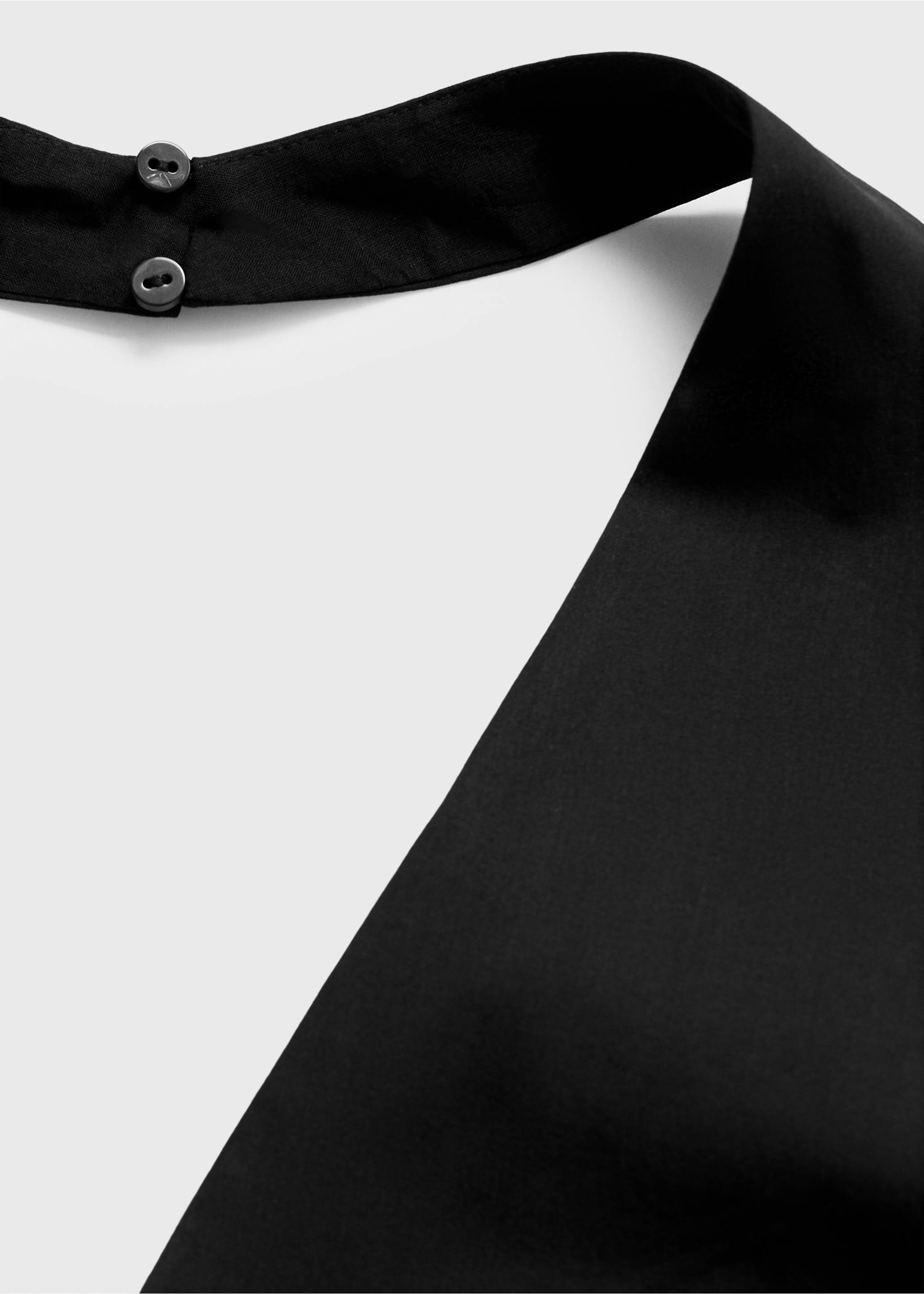 Halter neck cotton midi-dress - Details of the article 0, Black. Ref: 87009082-00.
