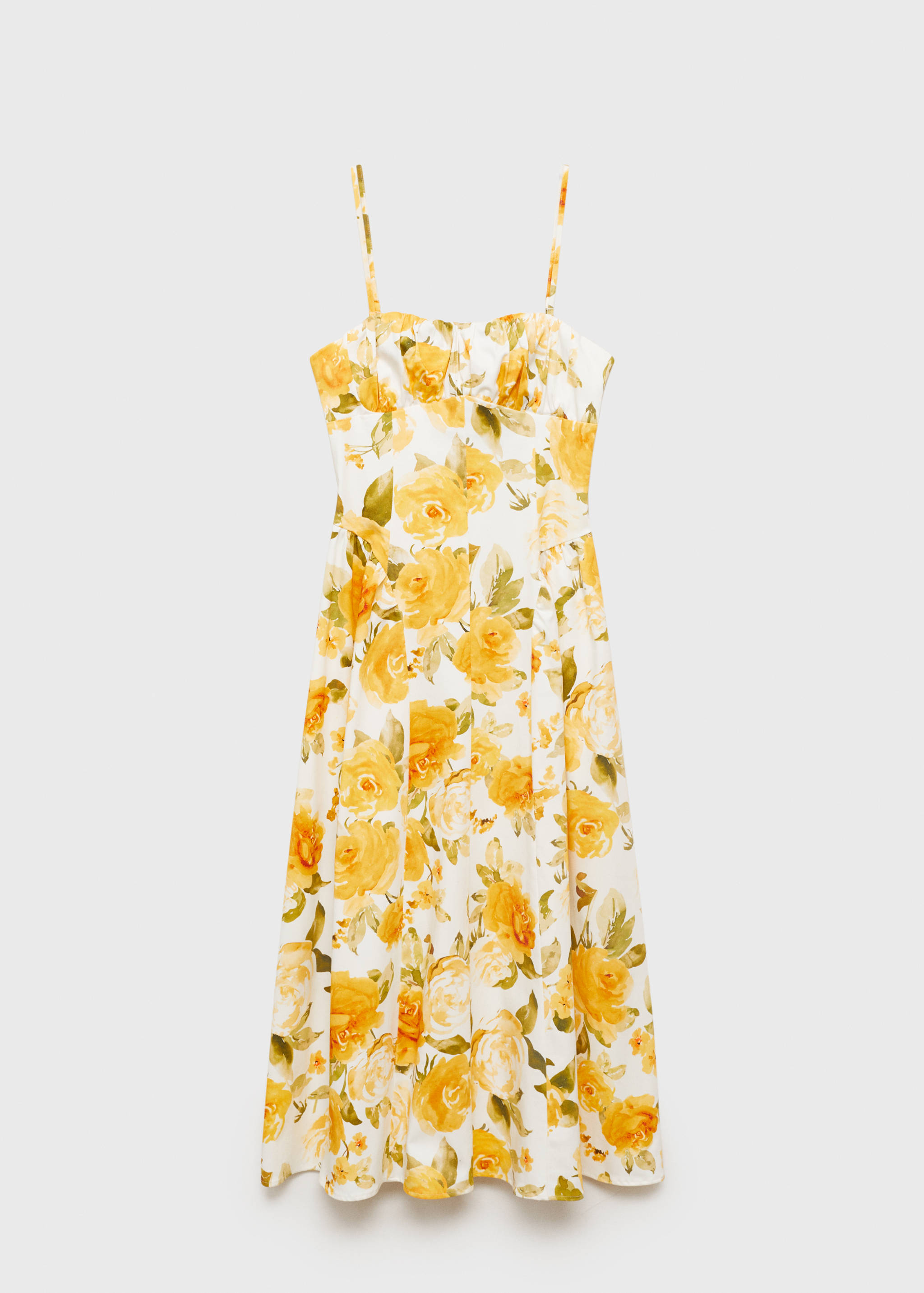 Floral midi-dress with gathered neckline - Article without model