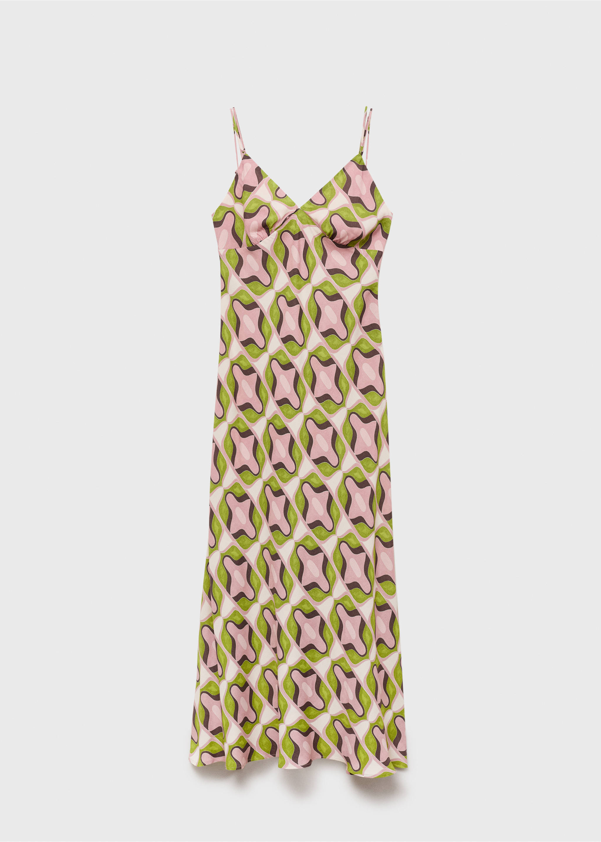 Abstract printed midi dress - Article without model, Pastel Pink. Ref: 87009084-00.