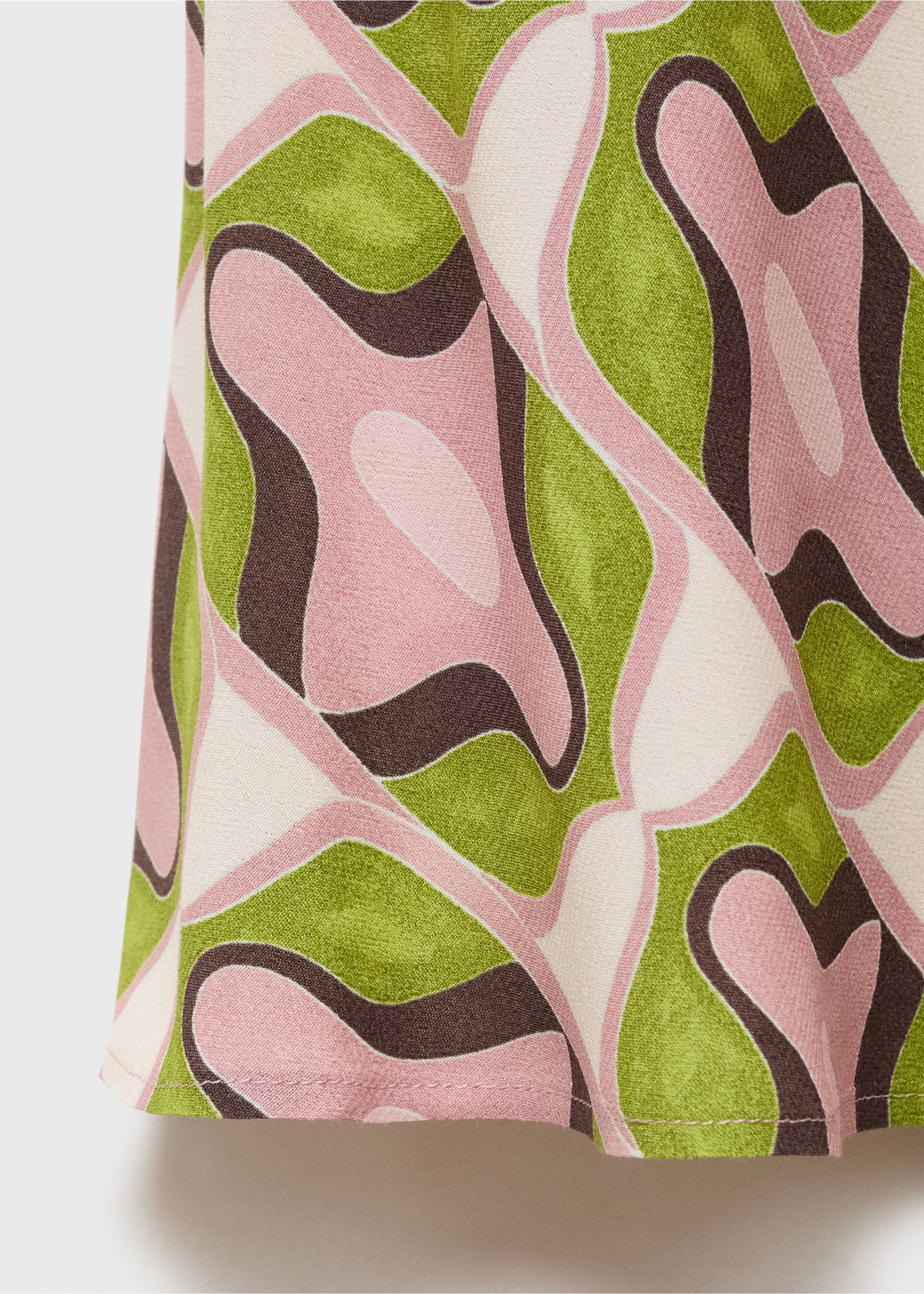 Abstract printed midi dress - Details of the article 0, Pastel Pink. Ref: 87009084-00.