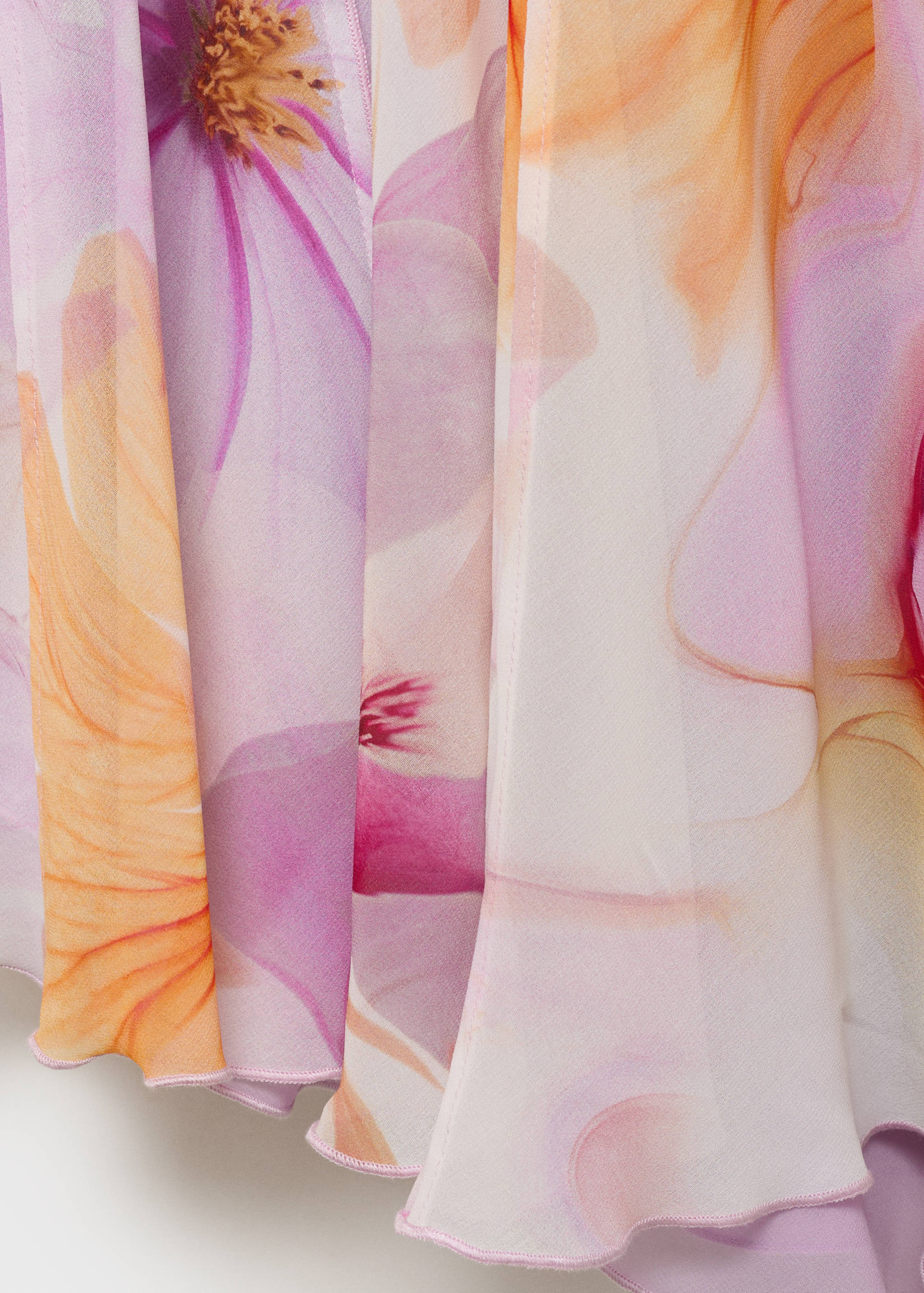 Floral-print dress with asymmetrical straps - Details of the article 0