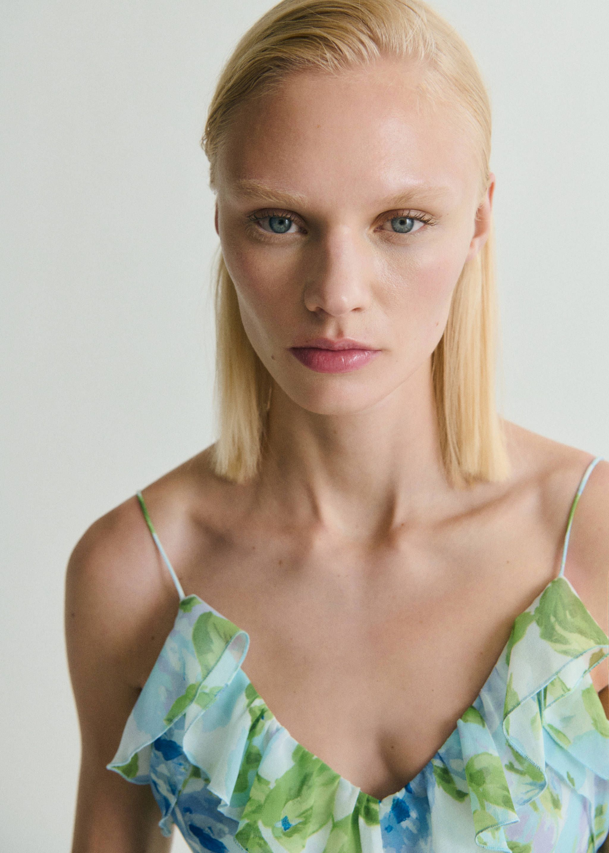 Ruffled floral print dress - Details of the article 1