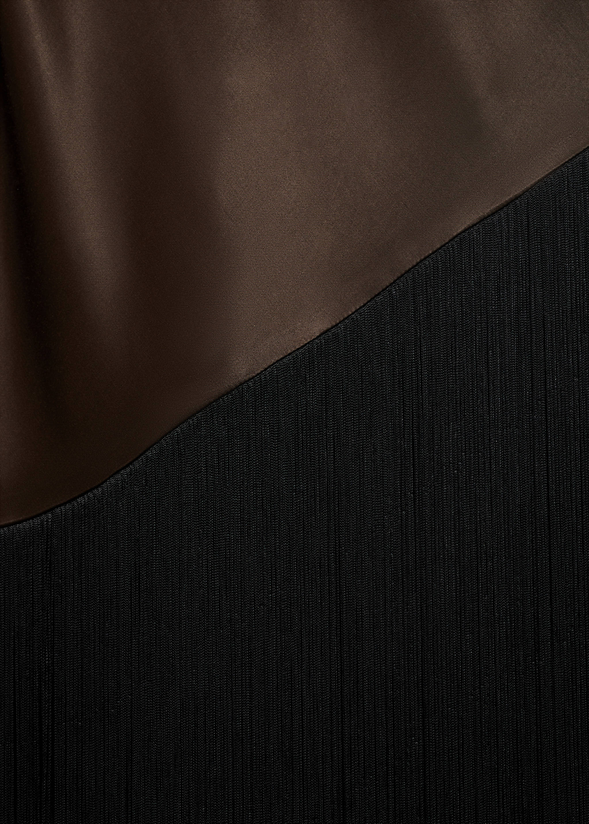 Asymmetrical satin dress with fringes - Details of the article 0