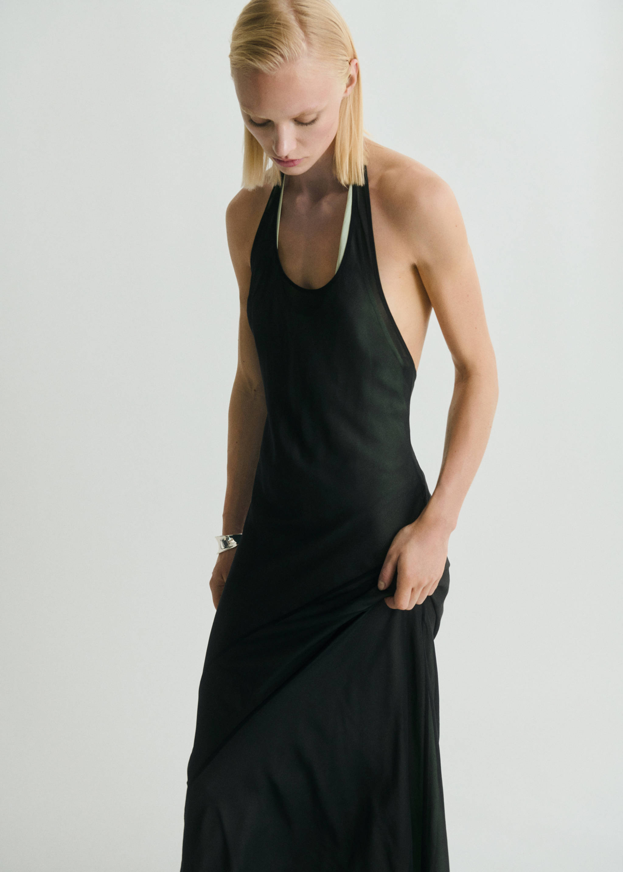 Semi-transparent combination dress - Details of the article 3