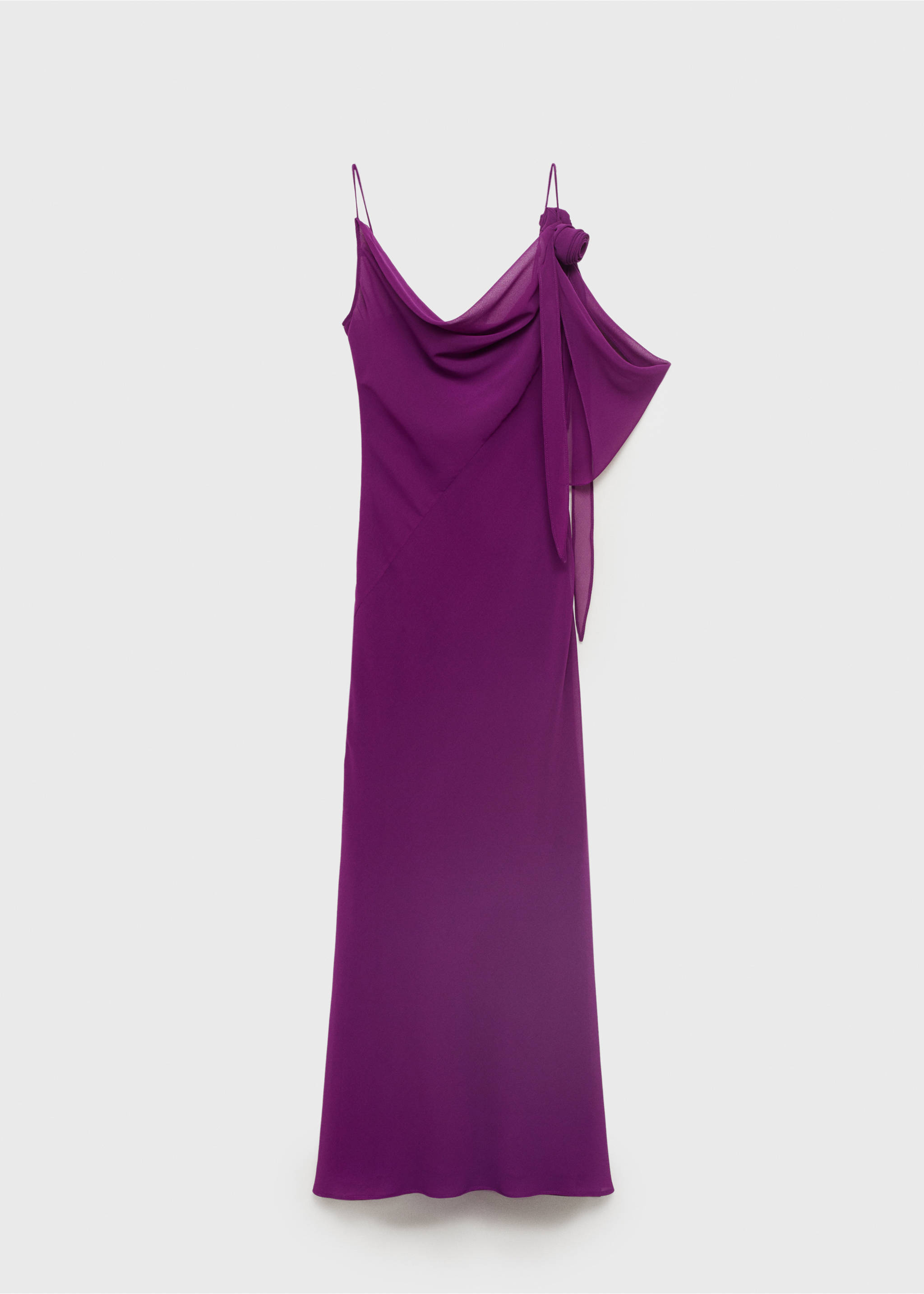 Draped dress with flower detail - Article without model, Purple. Ref: 87009091-00.