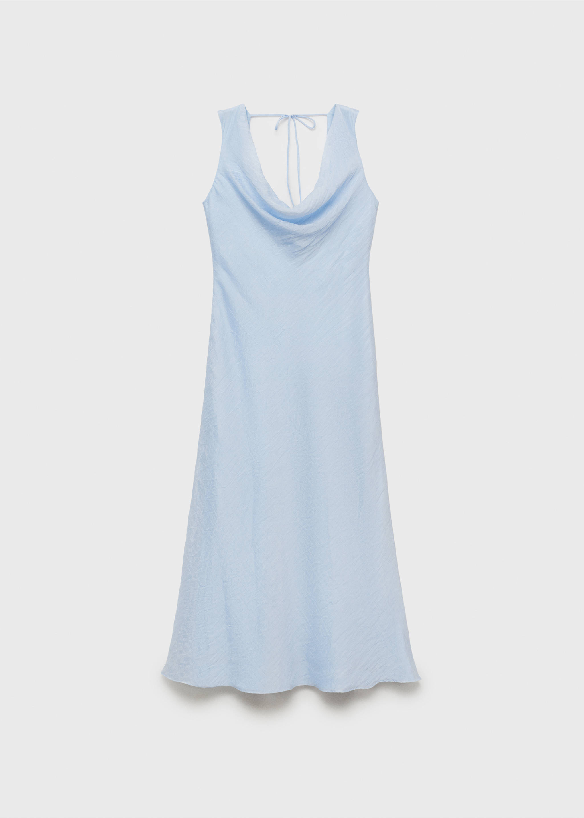Midi-dress with draped neckline - Article without model, Sky Blue. Ref: 87009094-00.