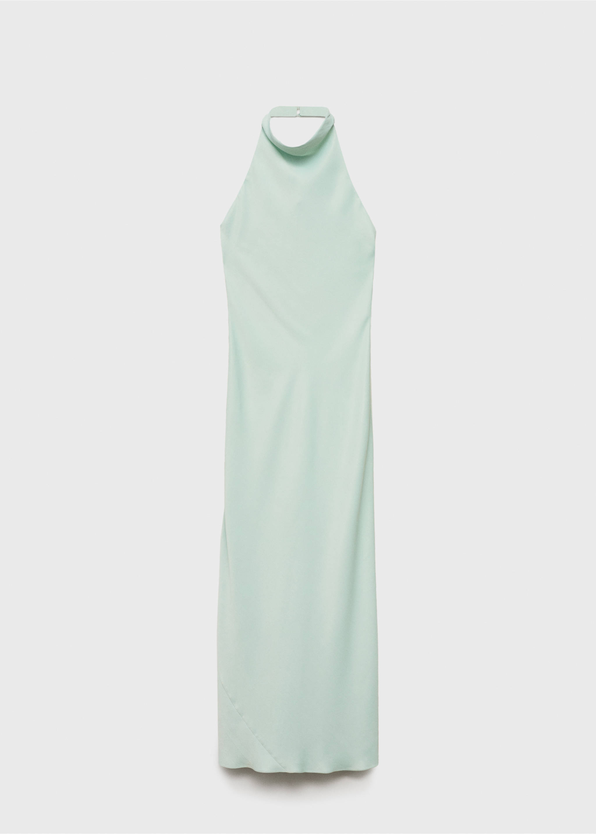Satin halter neck dress - Article without model, Aqua Green. Ref: 87009097-00.
