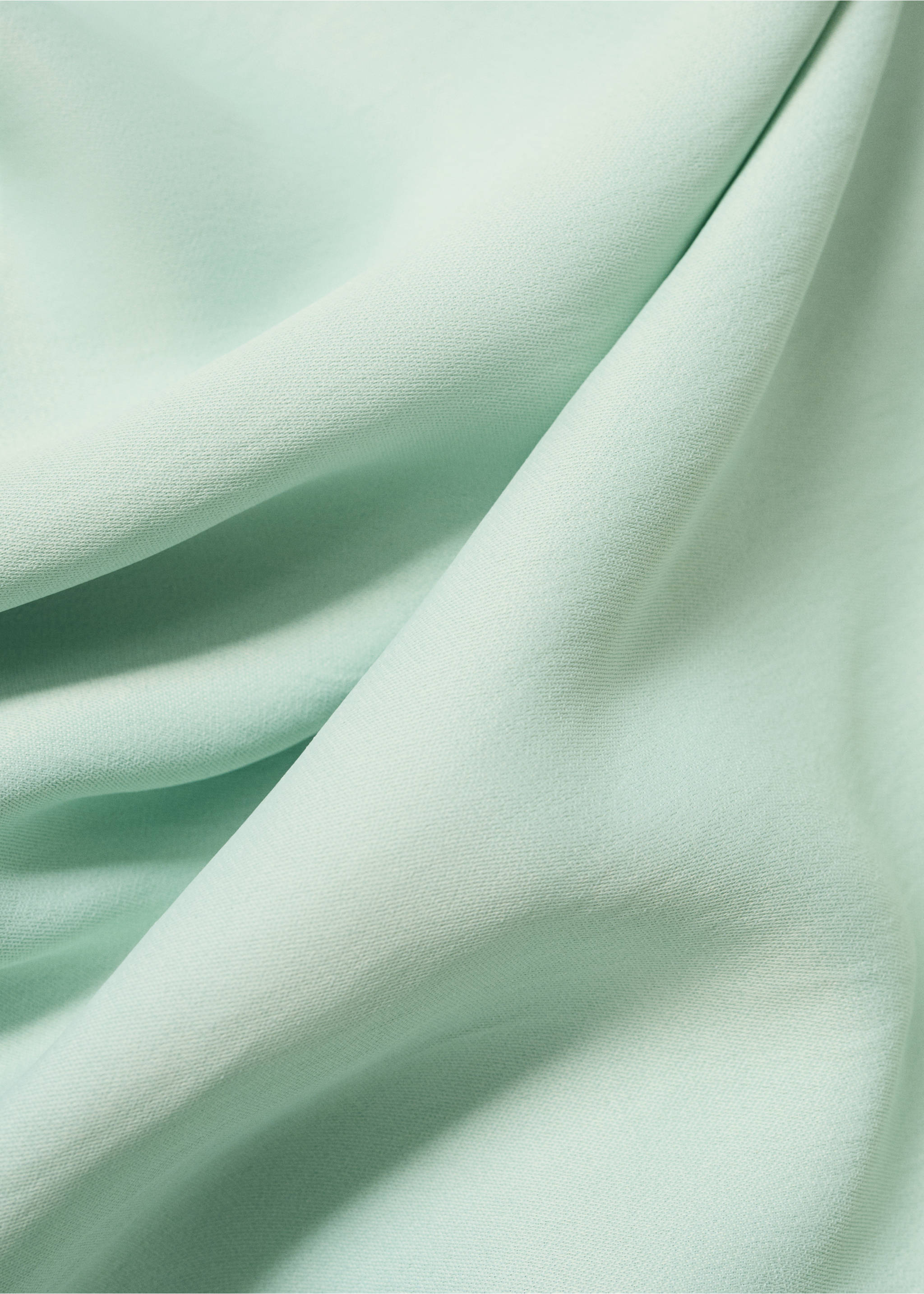 Satin halter neck dress - Details of the article 8, Aqua Green. Ref: 87009097-00.