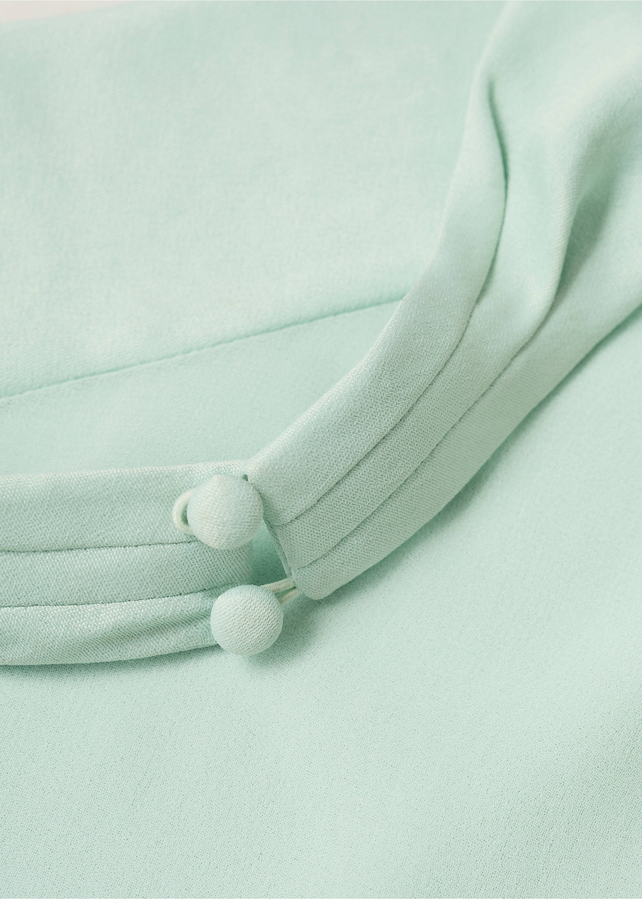 Satin halter neck dress - Details of the article 0, Aqua Green. Ref: 87009097-00.
