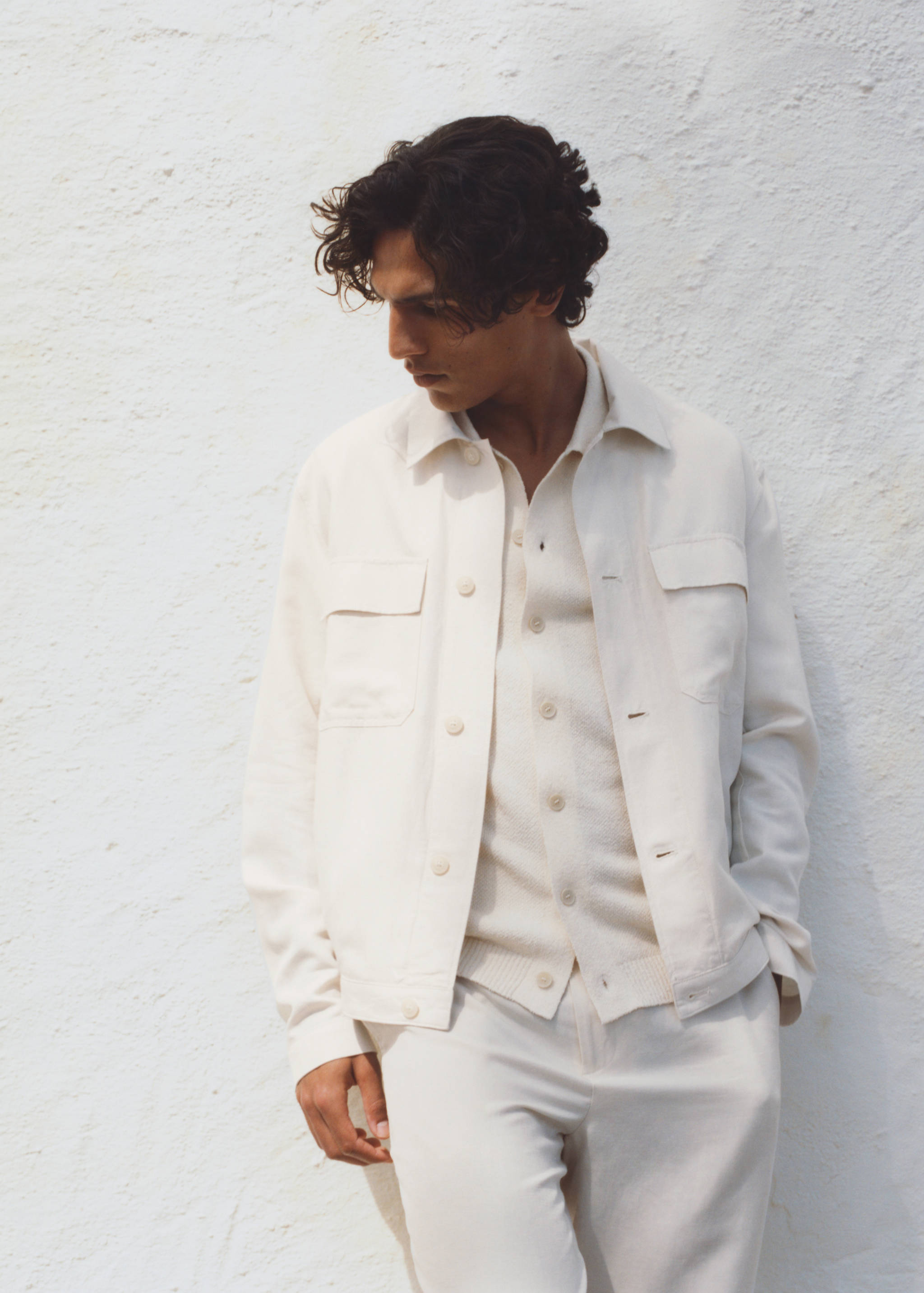 Bowling-style overshirt in a linen blend - Details of the article 5