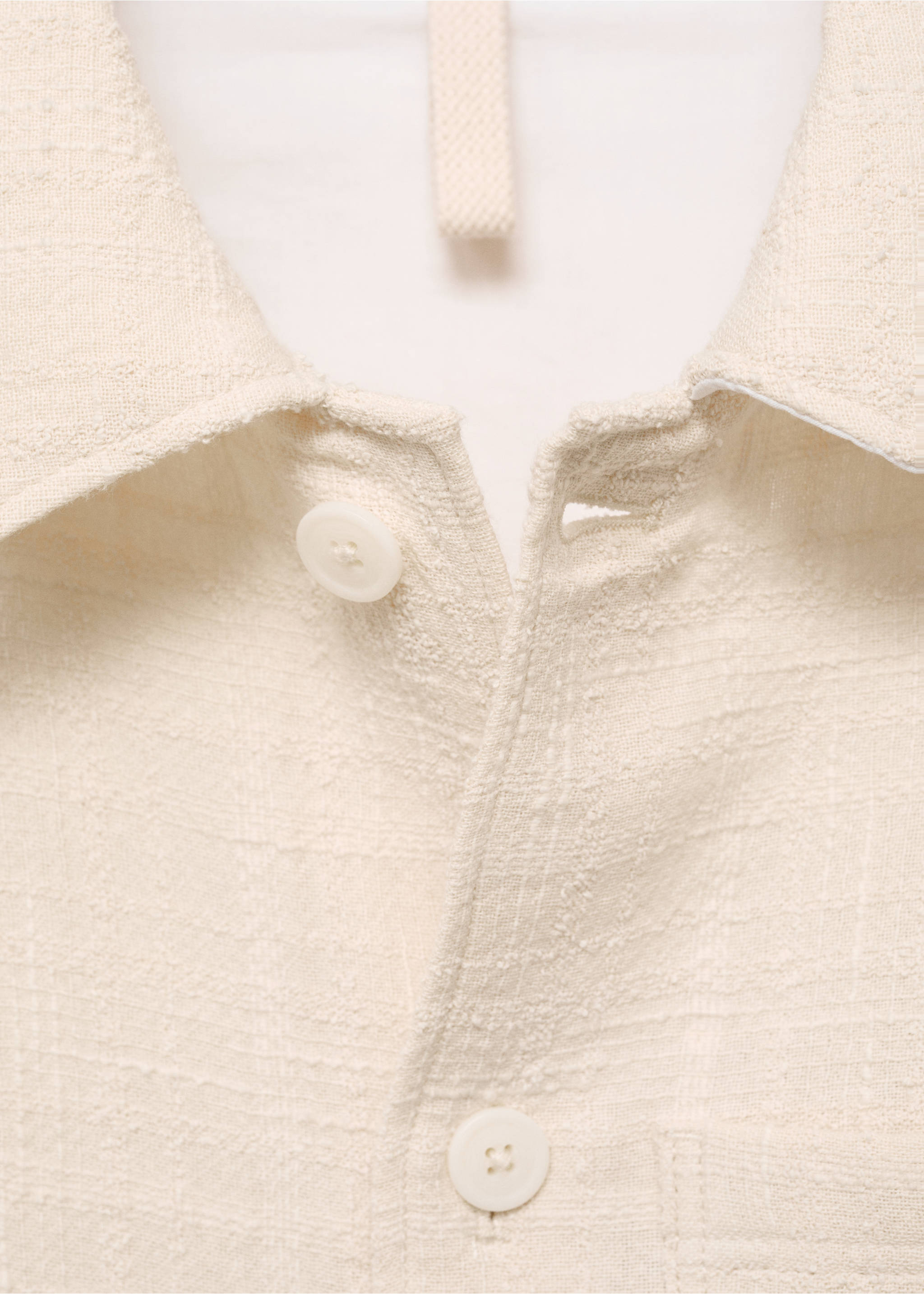 Strukturiertes Overshirt aus Baumwolle - Rückseite des Artikels, Elfenbeinweiß. Ref: 87009209-00.