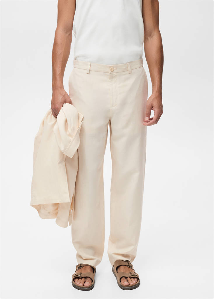 Linen-lyocell blend suit pants - Men | MANGO OUTLET USA