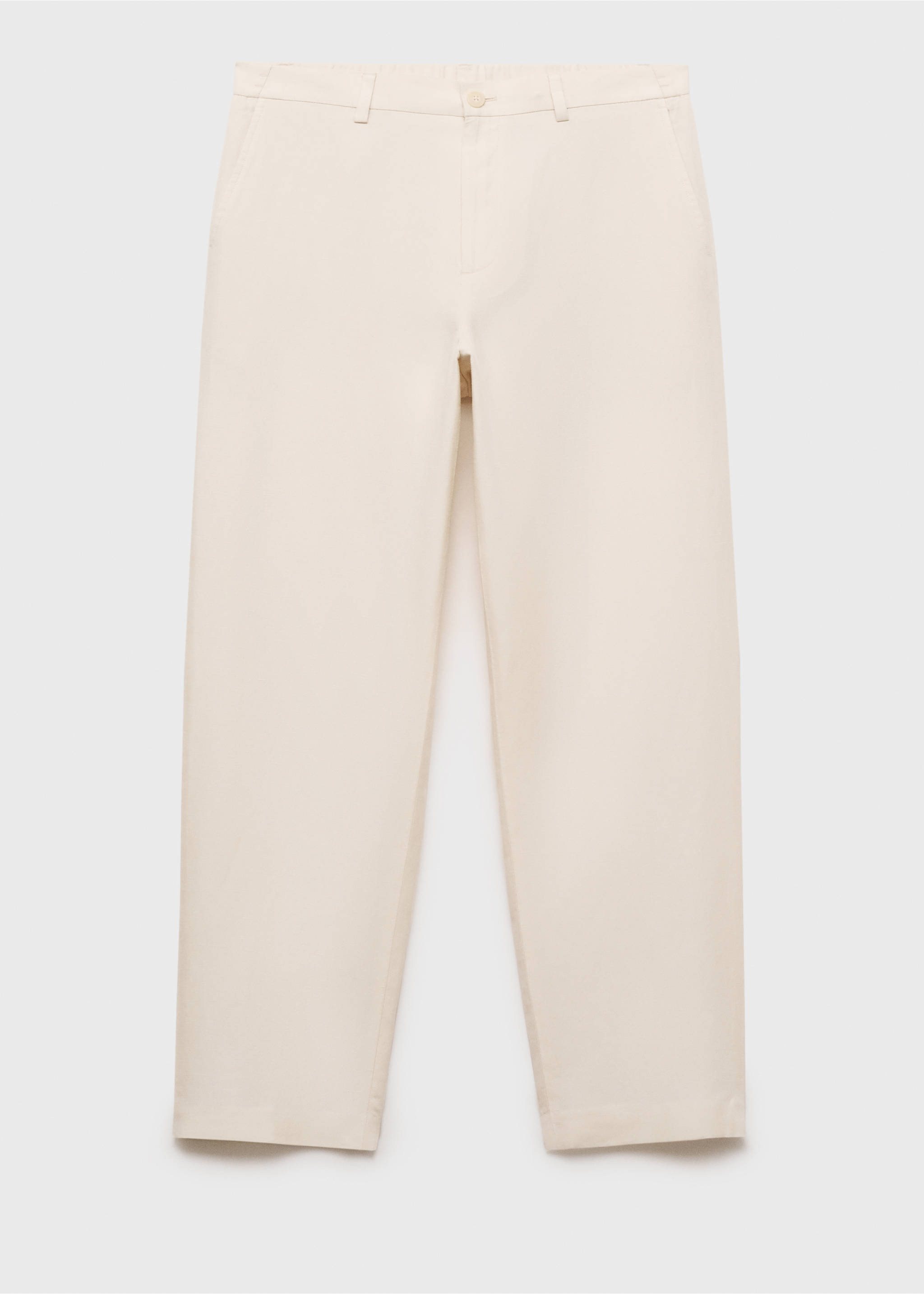 Linen-lyocell blend suit trousers - Article without model, Ecru. Ref: 87009210-00.