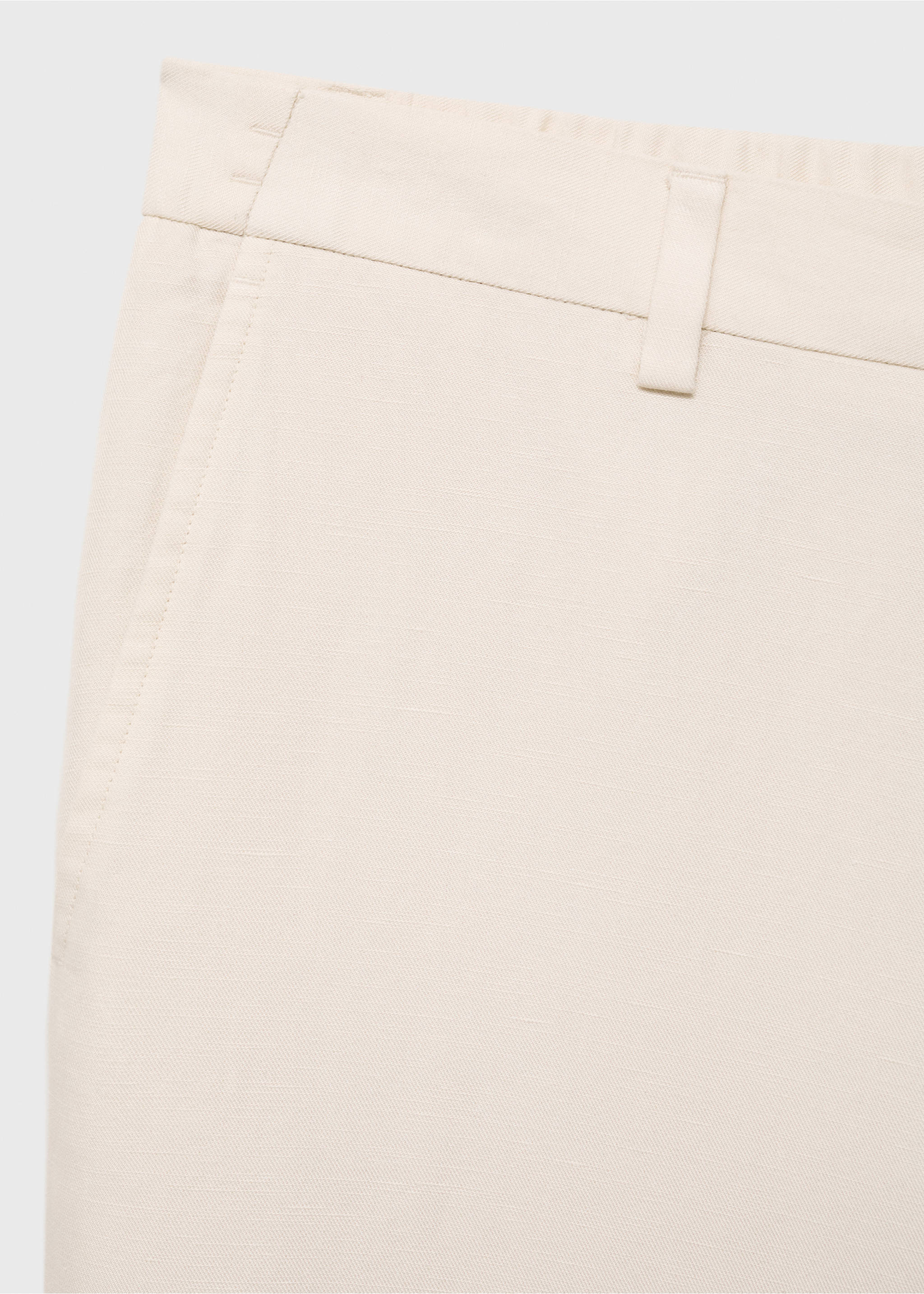 Linen-lyocell blend suit trousers - Details of the article 8, Ecru. Ref: 87009210-00.