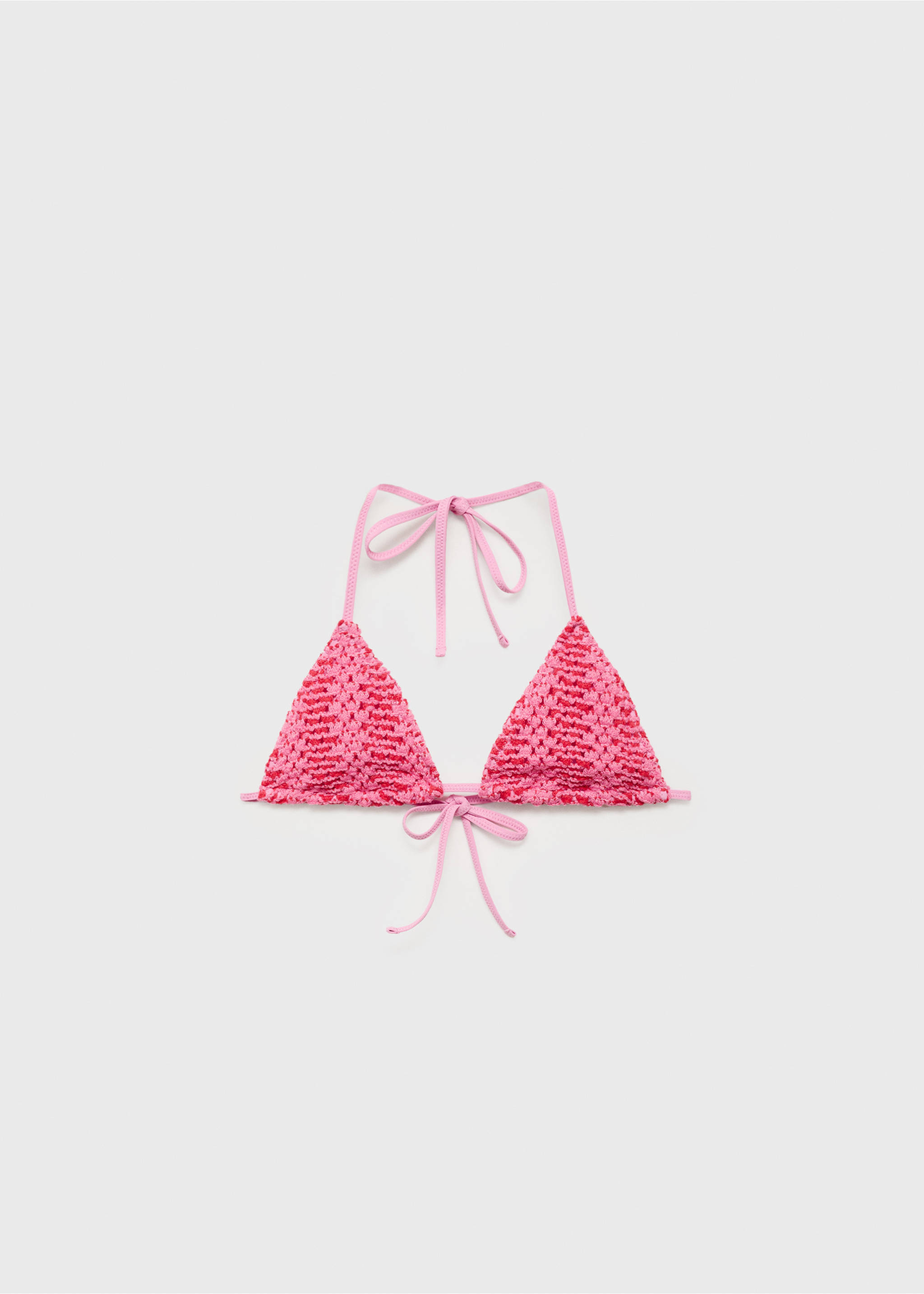 Combined crochet bikini top - Article without model, Pink. Ref: 87009215-00.