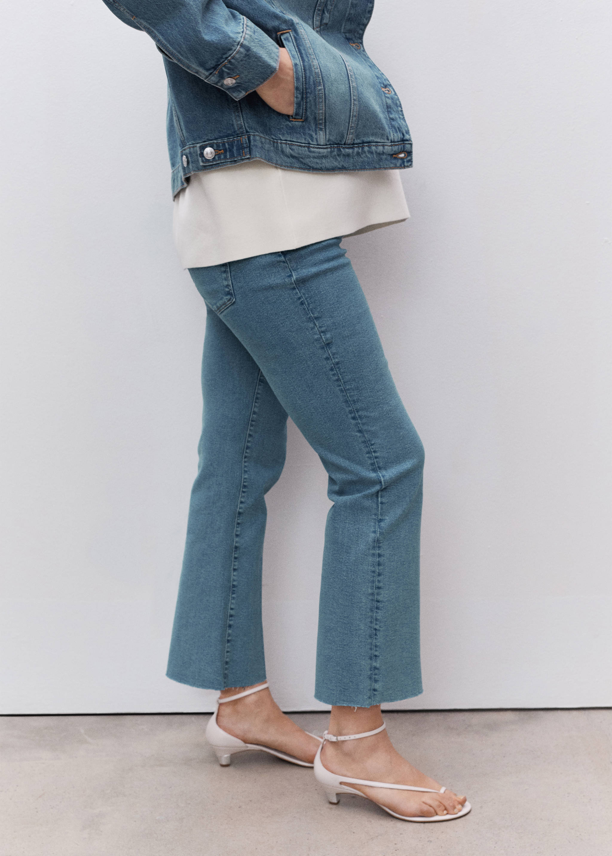 Maternity flared cropped jeans - Medium plane
