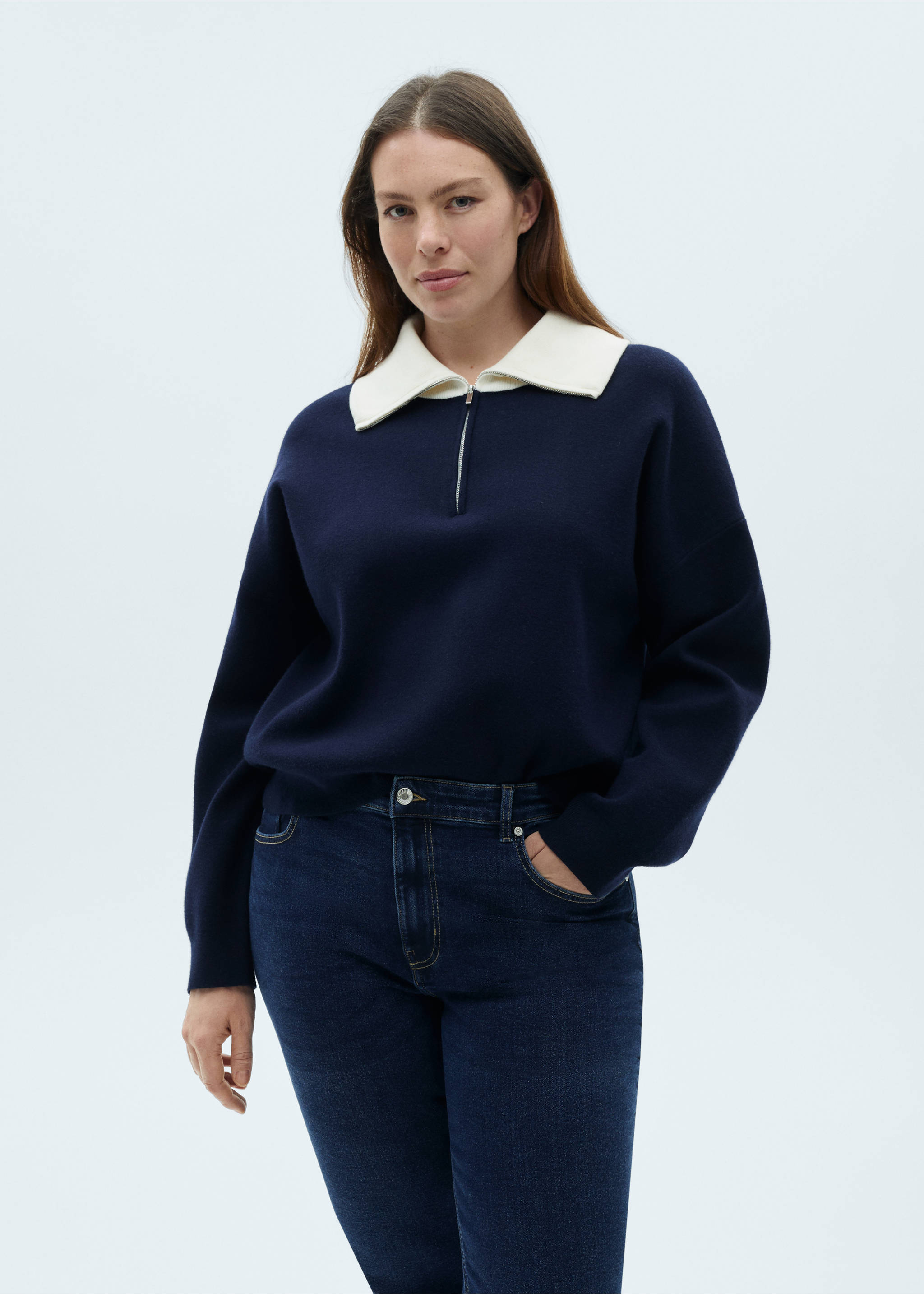 Jeans Sienna flare crop - Detaljer om artikeln 5, Mörkblå. Ref: 87010236-00.