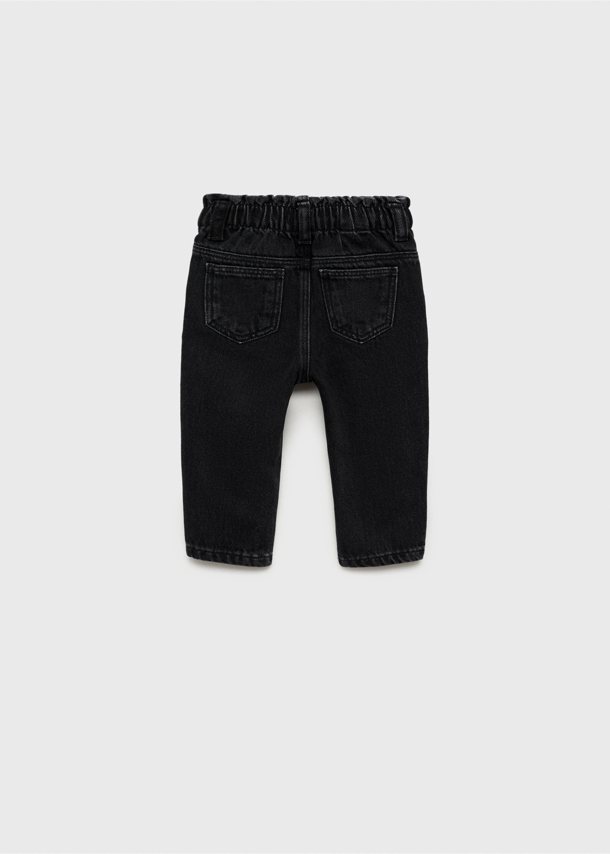 Dżinsy paperbag z błyszczącymi aplikacjami - Tylna strona artykułu, Czarny. Ref: 87010242-00.