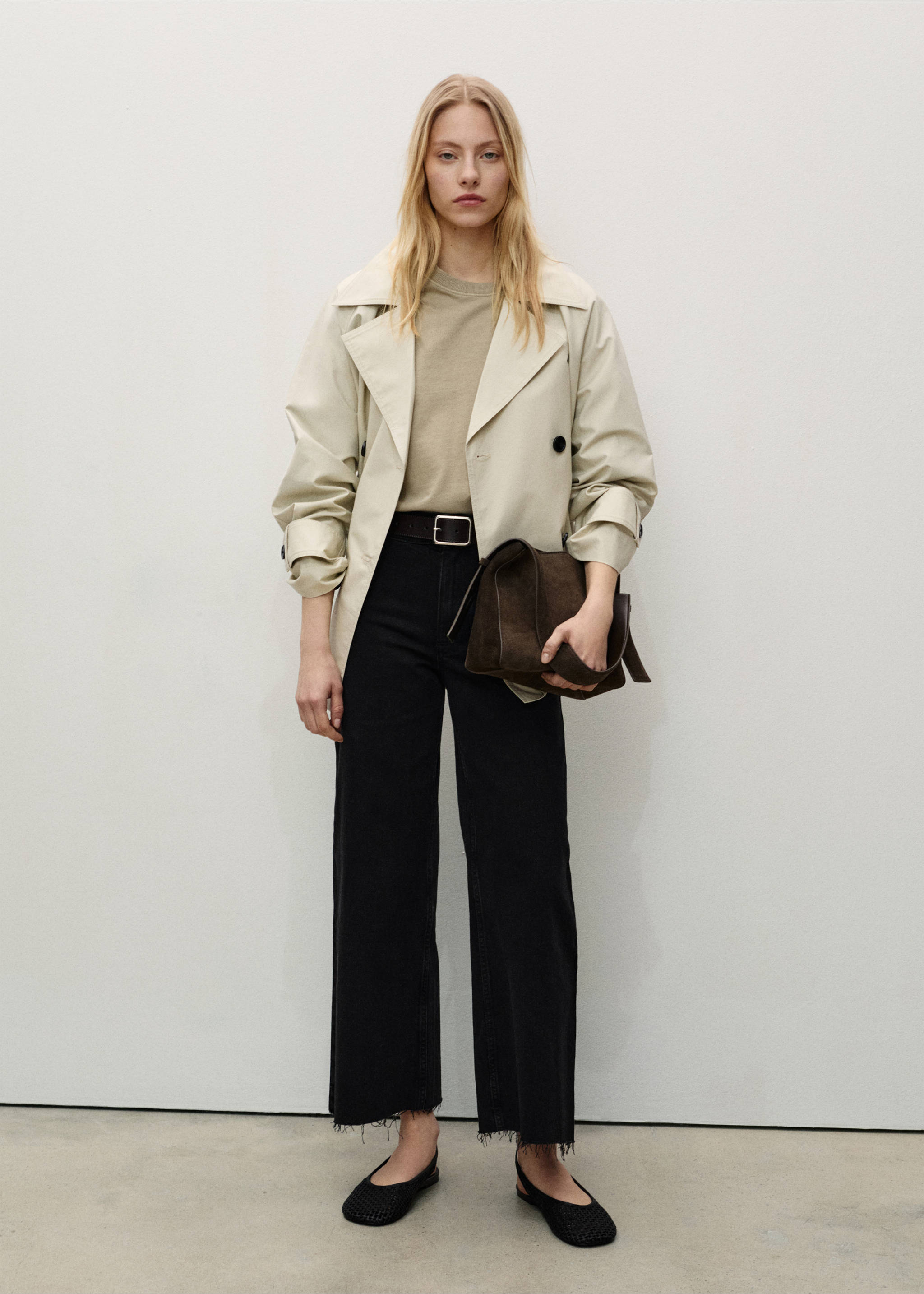 Catherin culotte high-rise jeans - General plane, Black denim. Ref: 87010243-00.