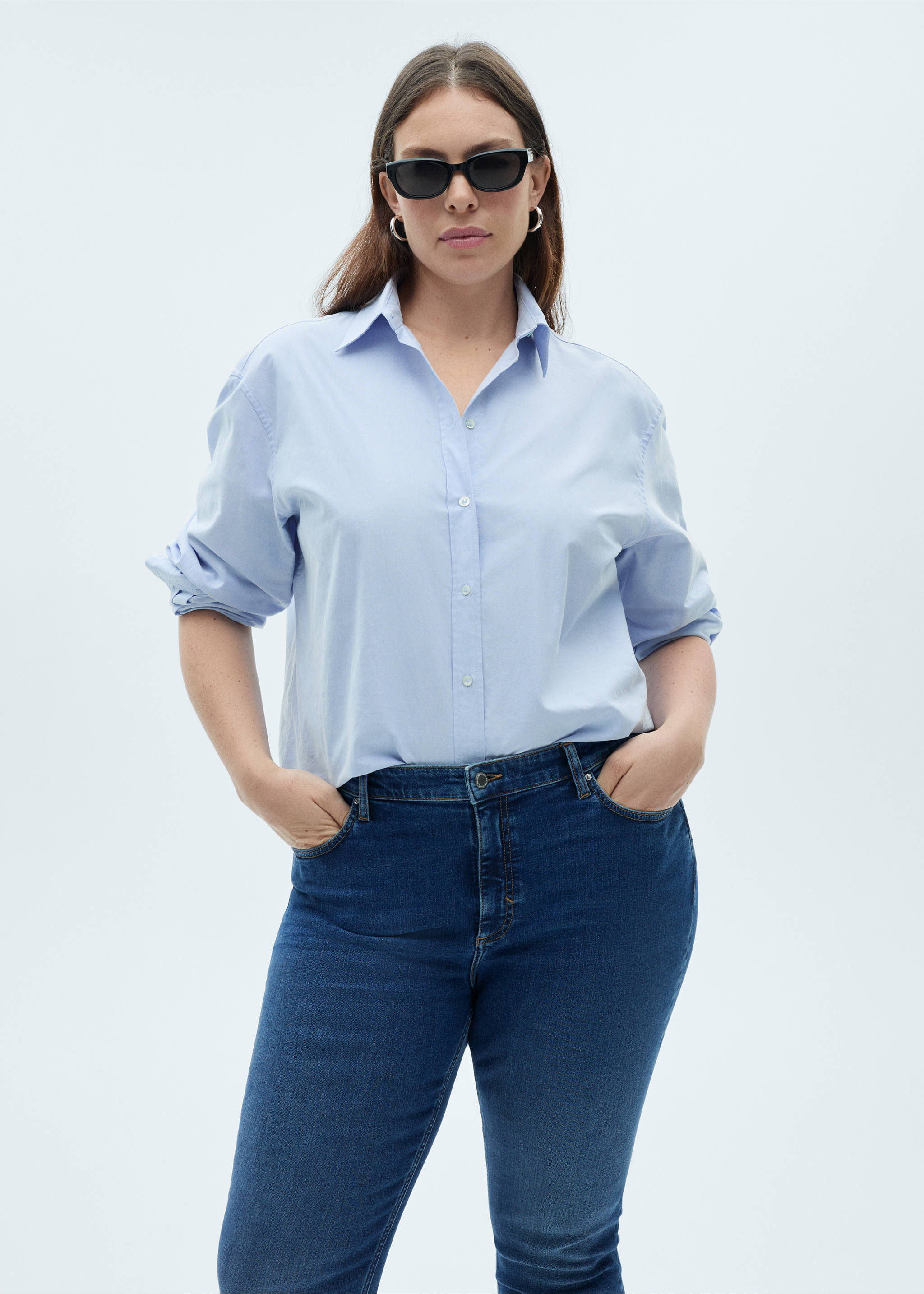 Mid-rise skinny jeans - Details of the article 5, Dark Blue. Ref: 87010248-00.