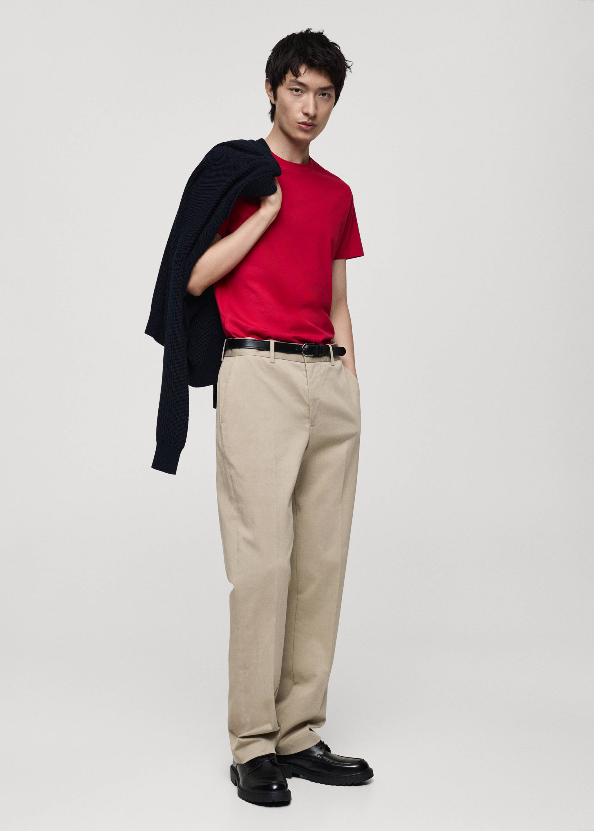 100% cotton slim-fit t-shirt - General plane, Red. Ref: 87010252-00.