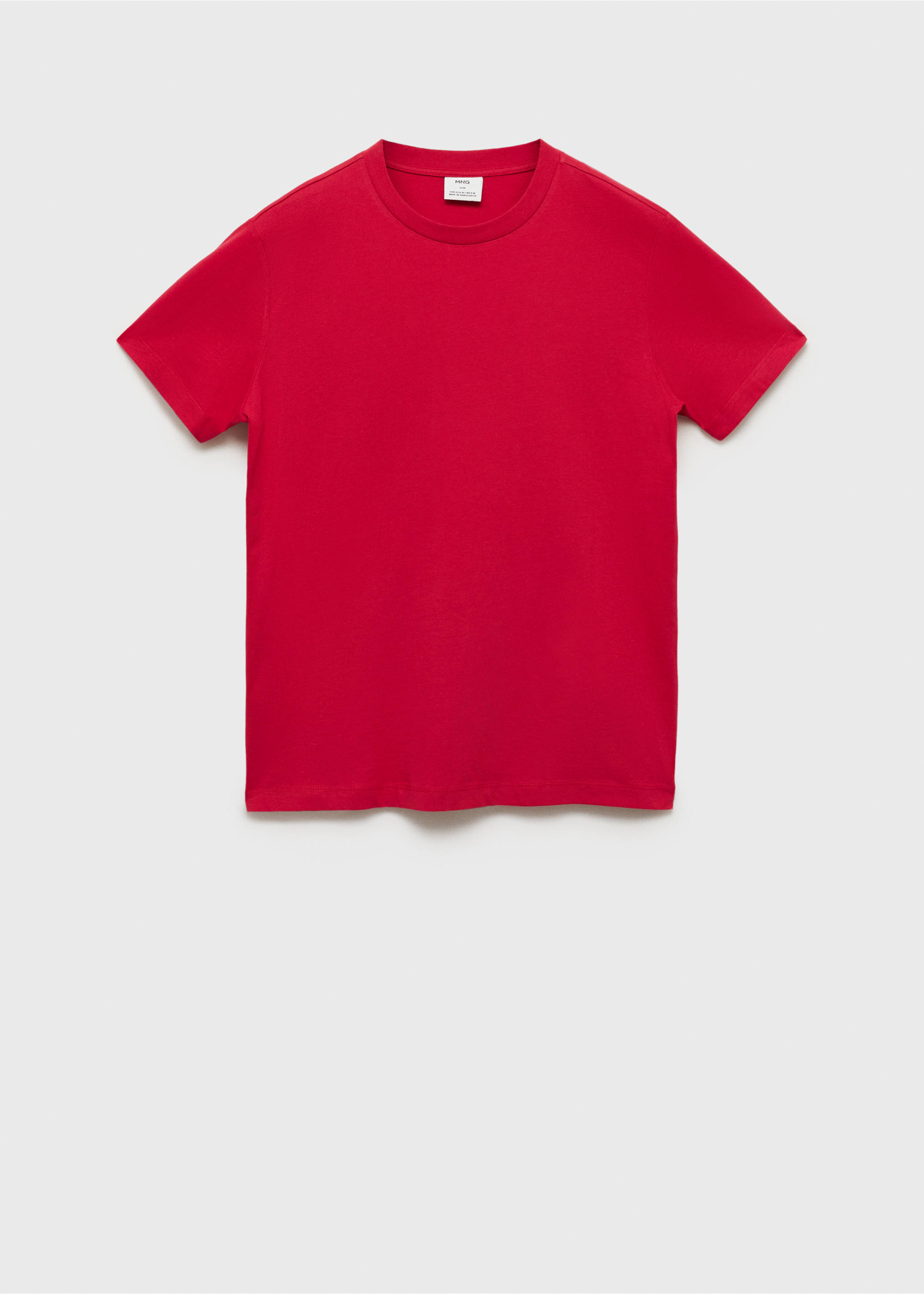 100% cotton slim-fit t-shirt - Article without model, Red. Ref: 87010252-00.
