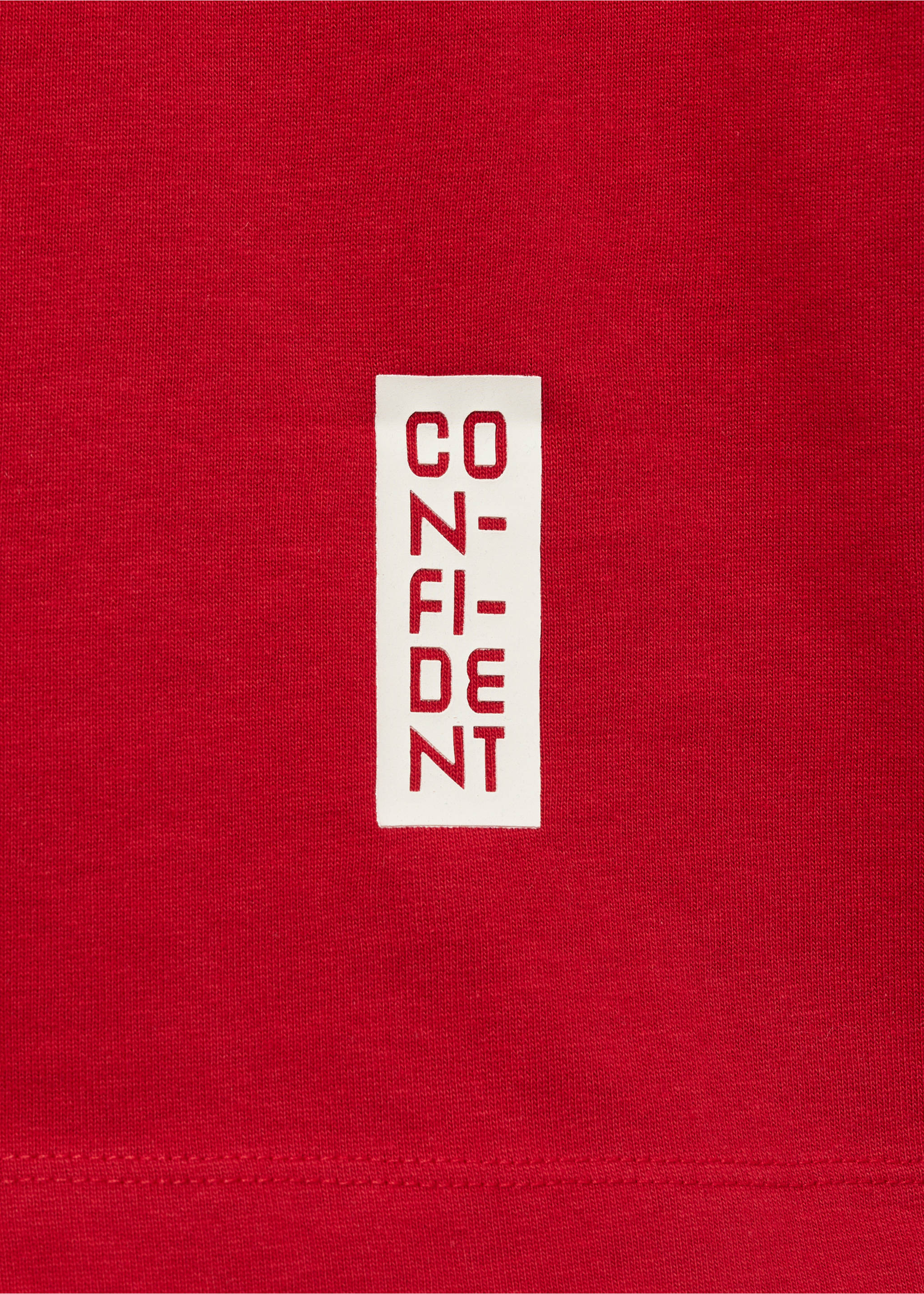 T-shirt 100 % coton imprimé texte - Détail de l'article 0, Rouge. Ref: 87010253-00.