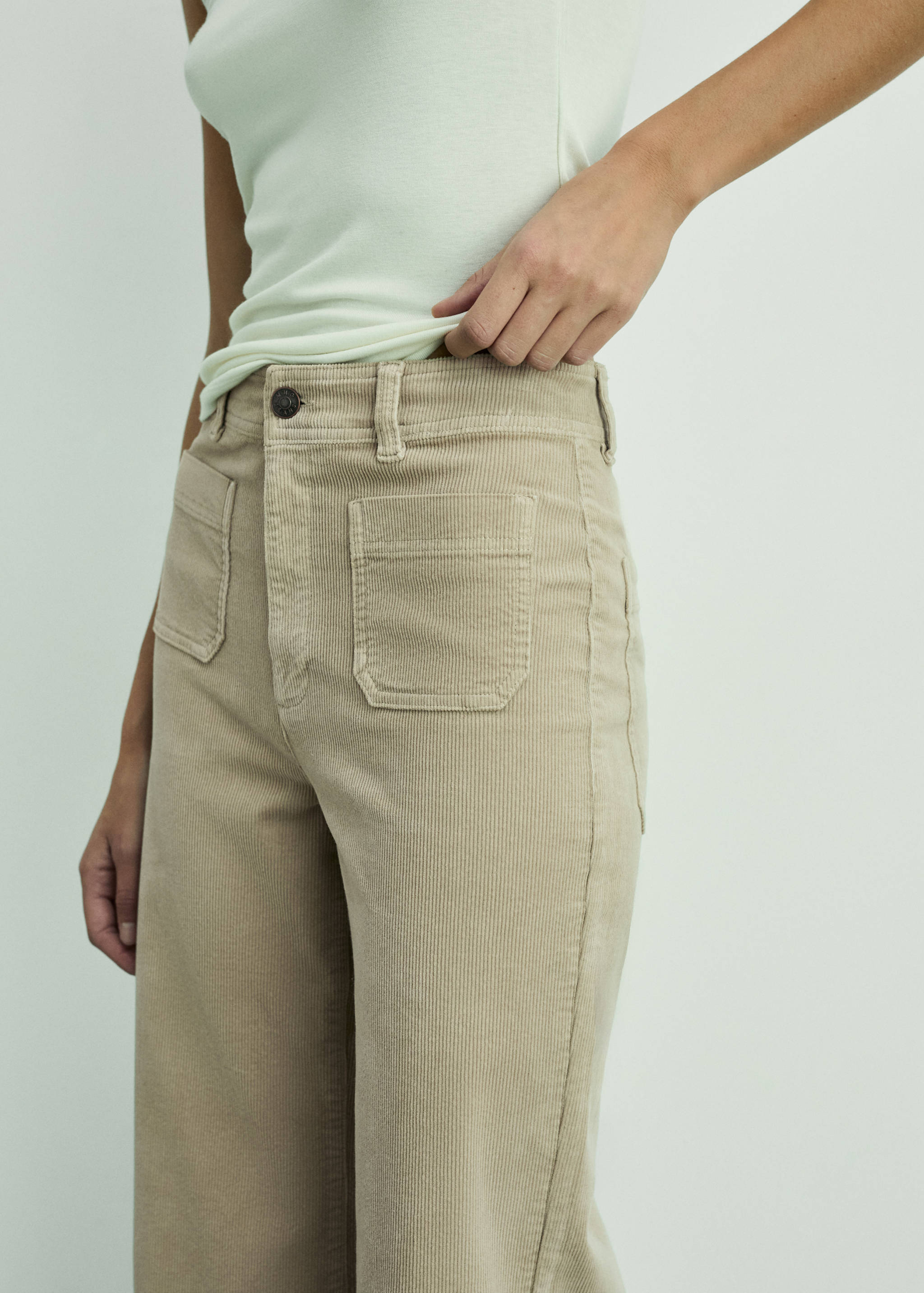 Pantalon Catherin style jupe-culotte velours côtelé - Détail de l'article 6