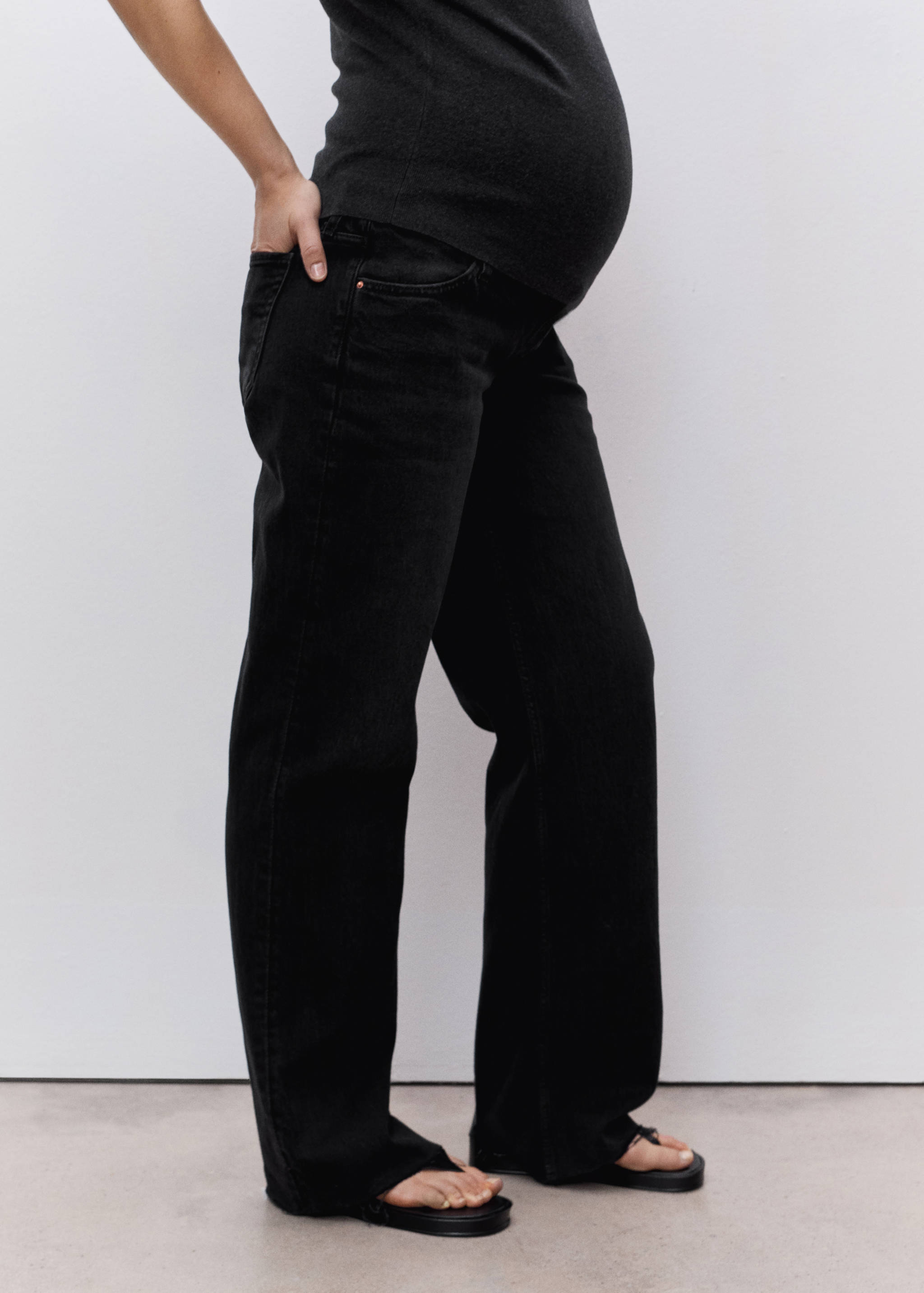Maternity wide leg jeans - Medium plane
