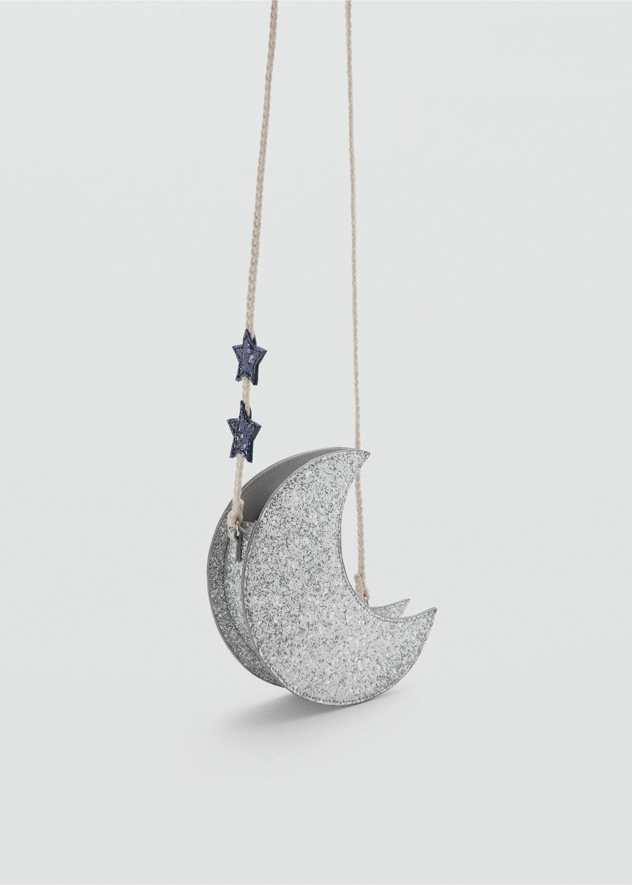 Mond-Handtasche mit Glitzer - Mittlere Ansicht, Silber. Ref: 87010268-00.