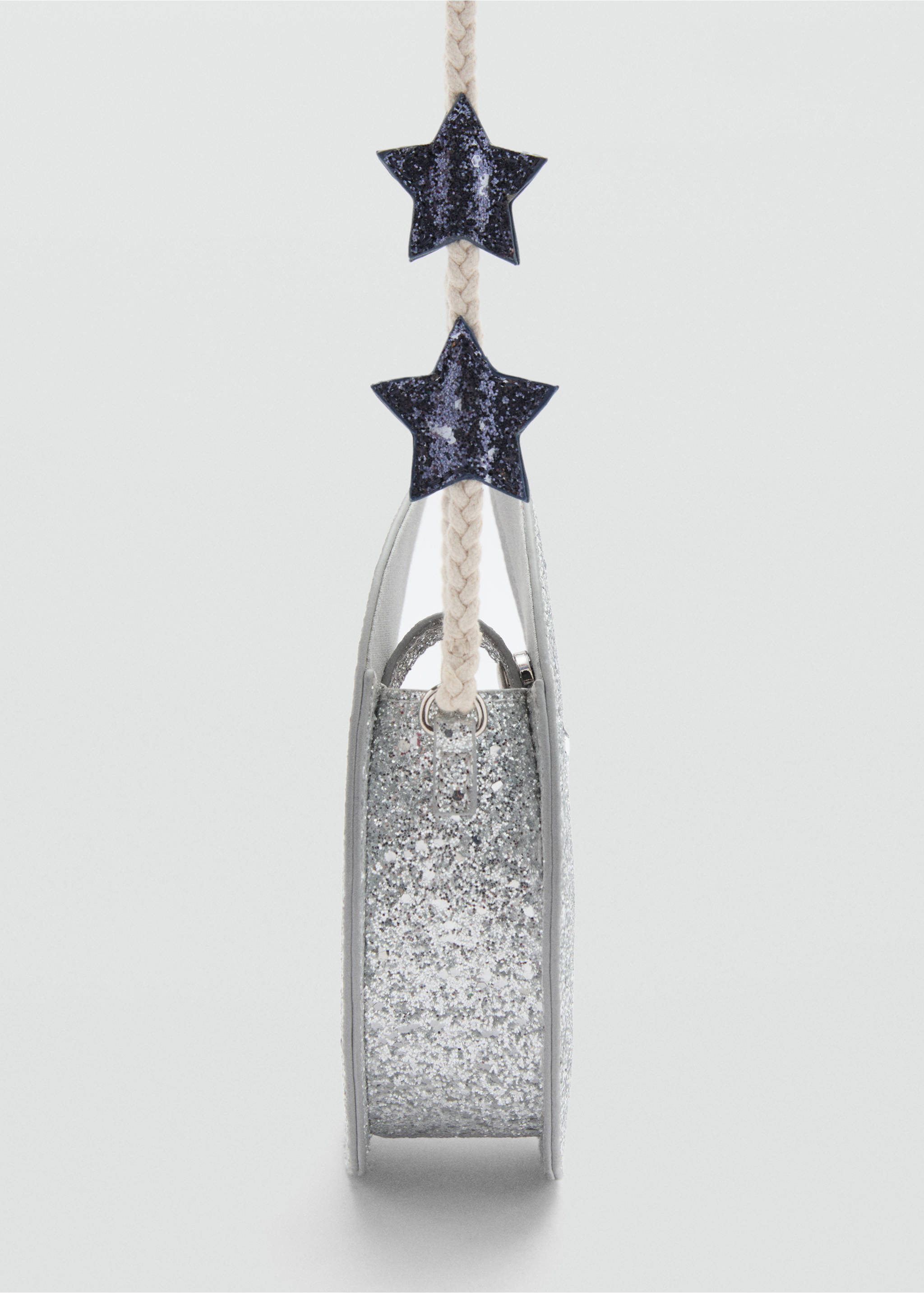 Mond-Handtasche mit Glitzer - Detail des Artikels 1, Silber. Ref: 87010268-00.