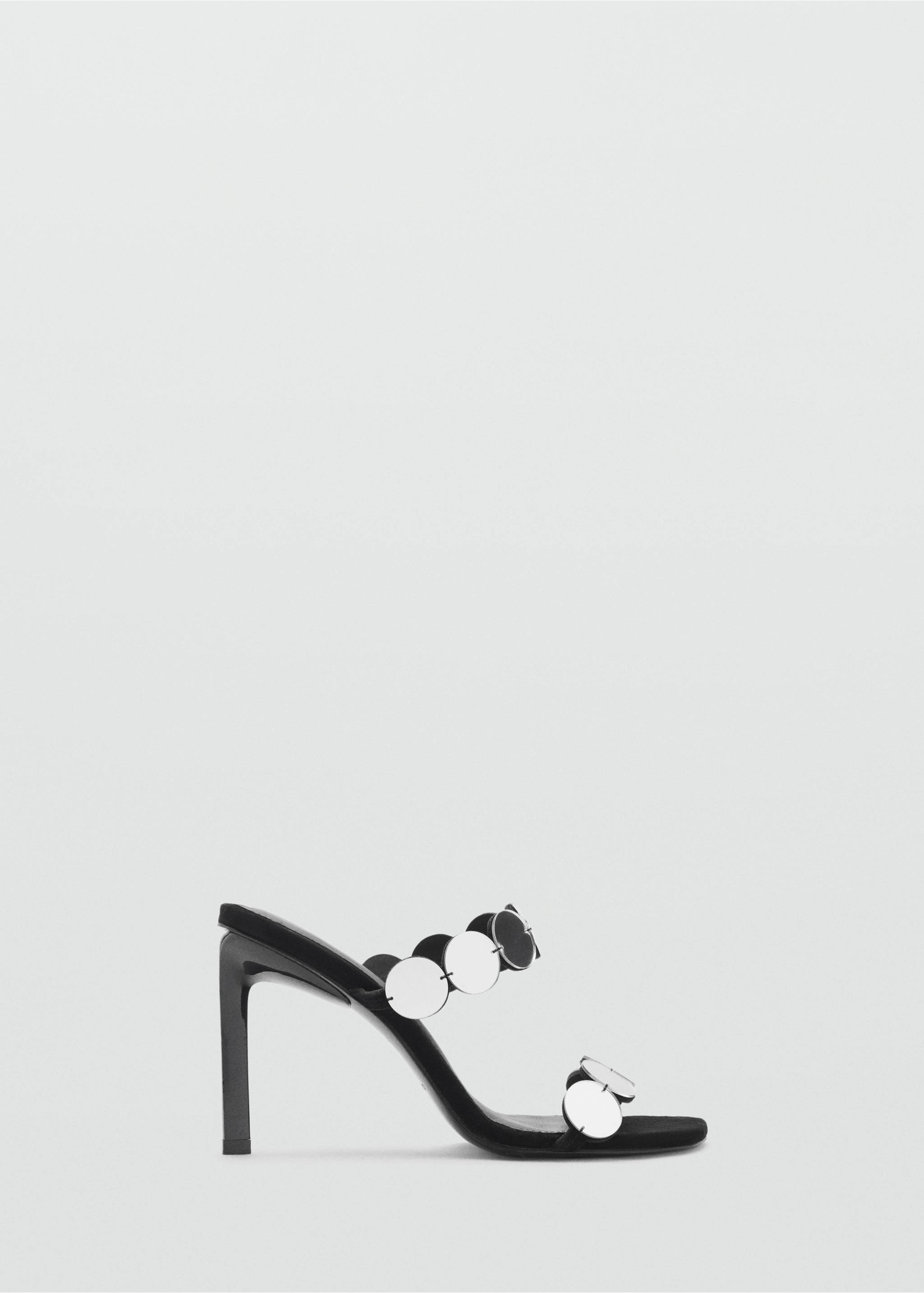Leather heeled sandal with mirrors - Article without model, Black. Ref: 87010270-00.