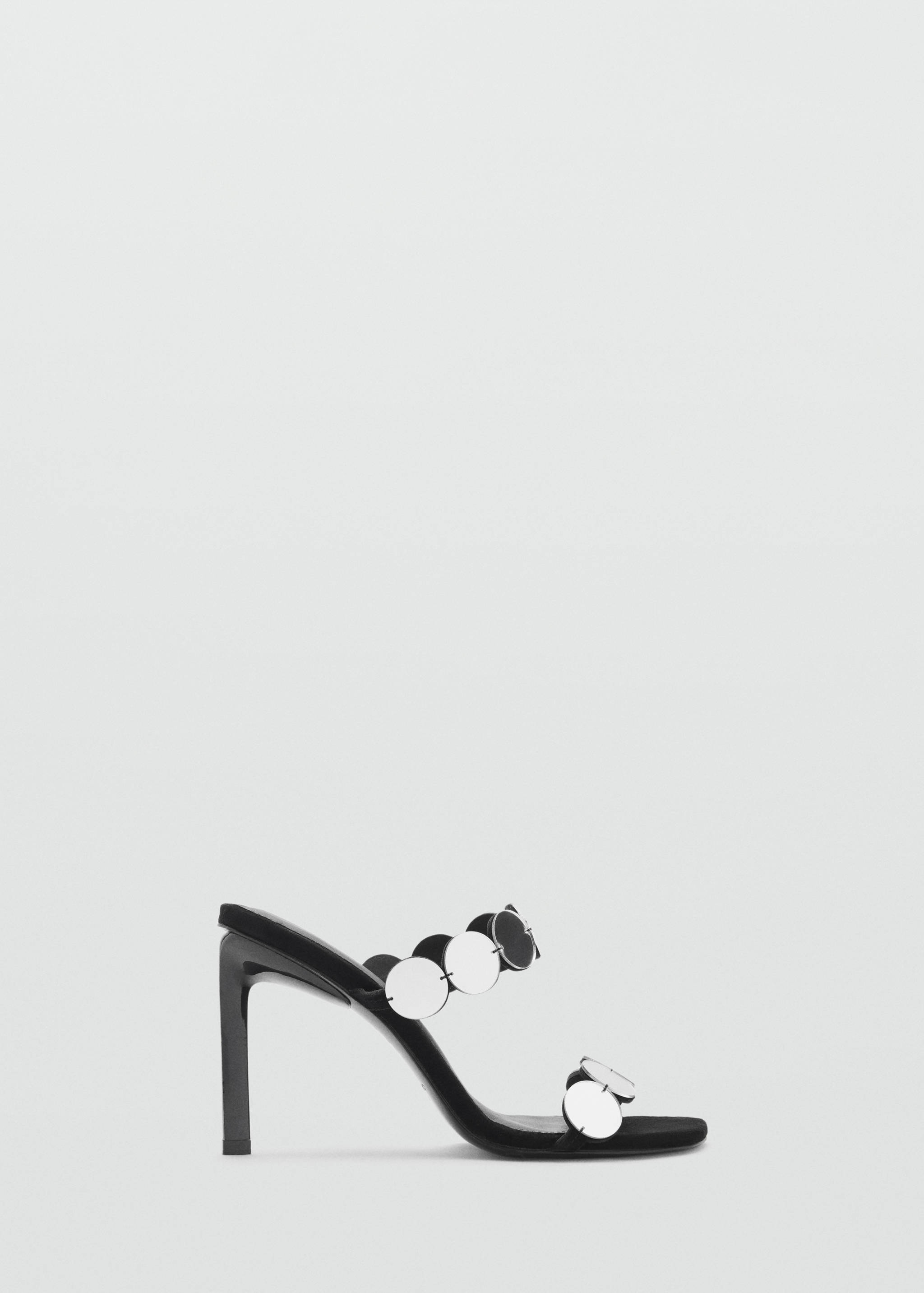 Leather heeled sandal with mirrors - Article without model