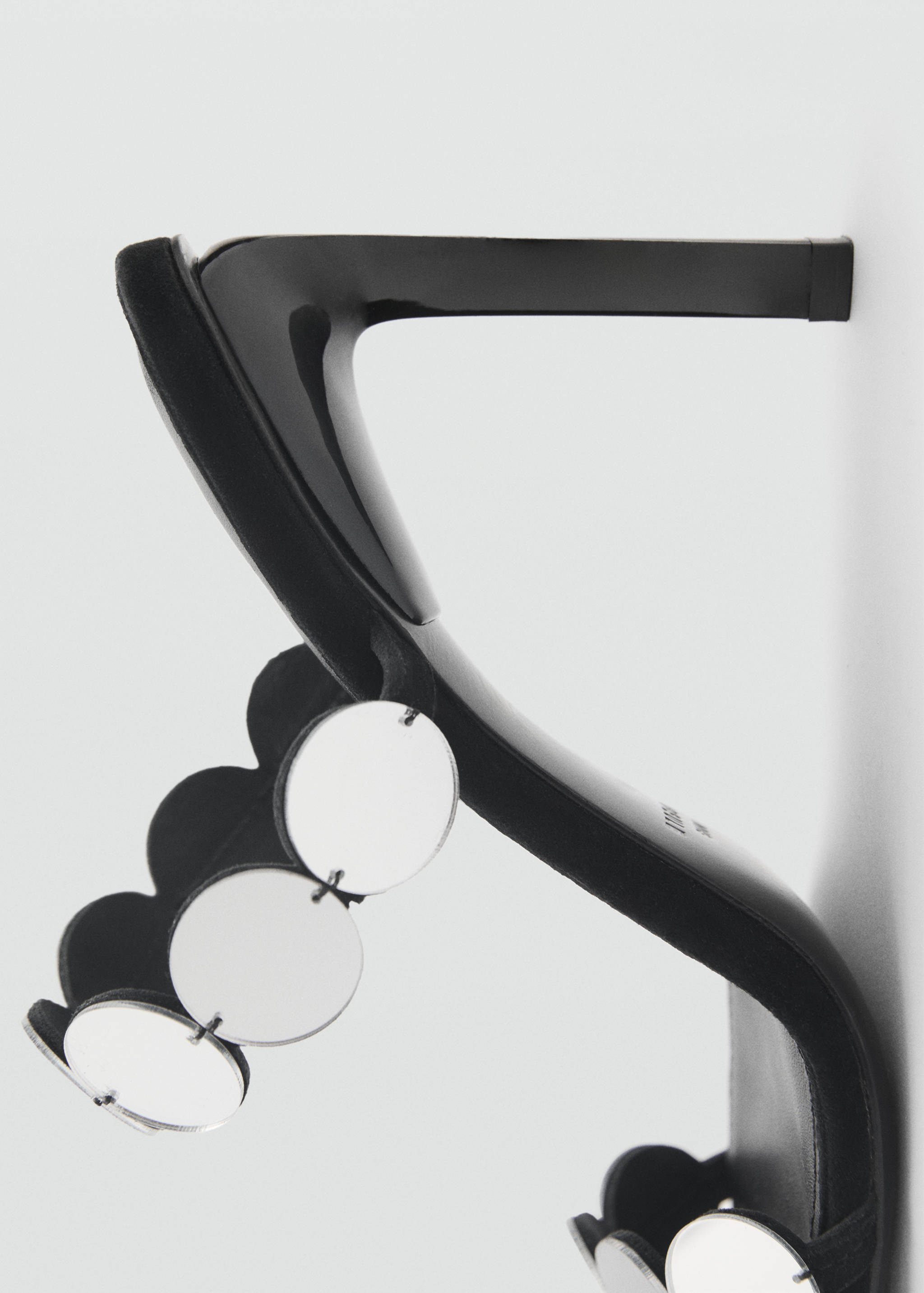 Leather heeled sandal with mirrors - Details of the article 1