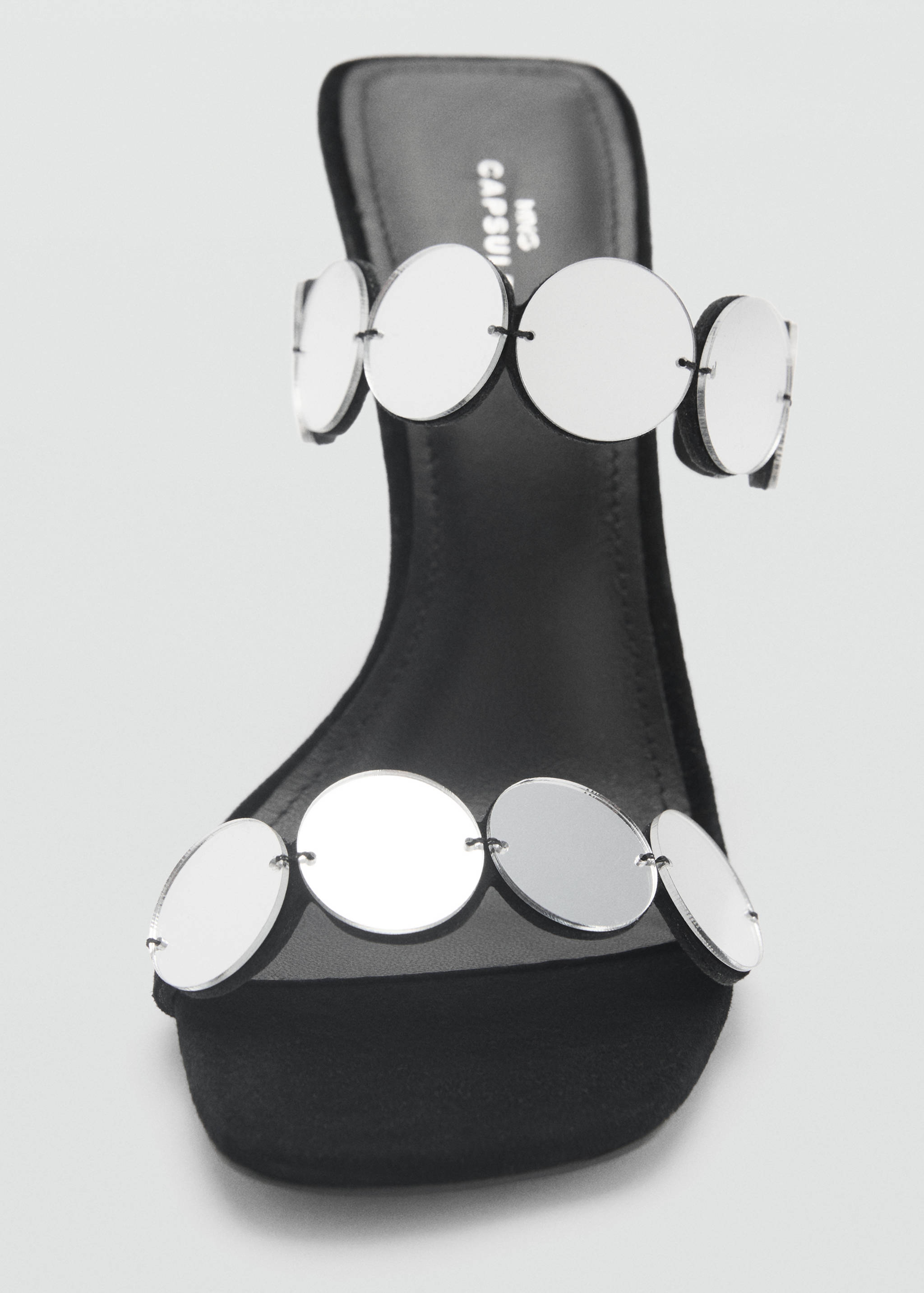 Leather heeled sandal with mirrors - Details of the article 2