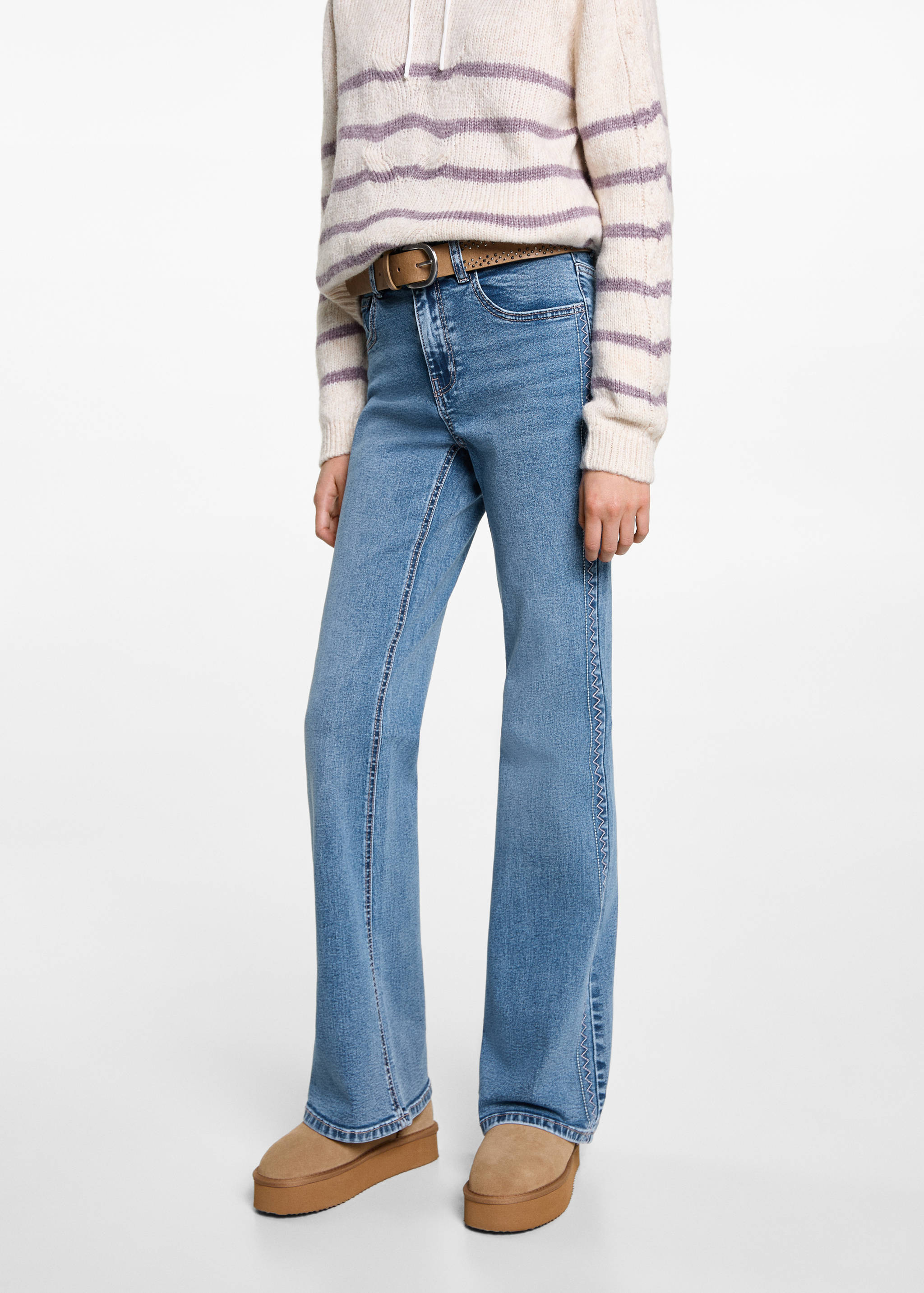 Embroidered details jeans - Medium plane