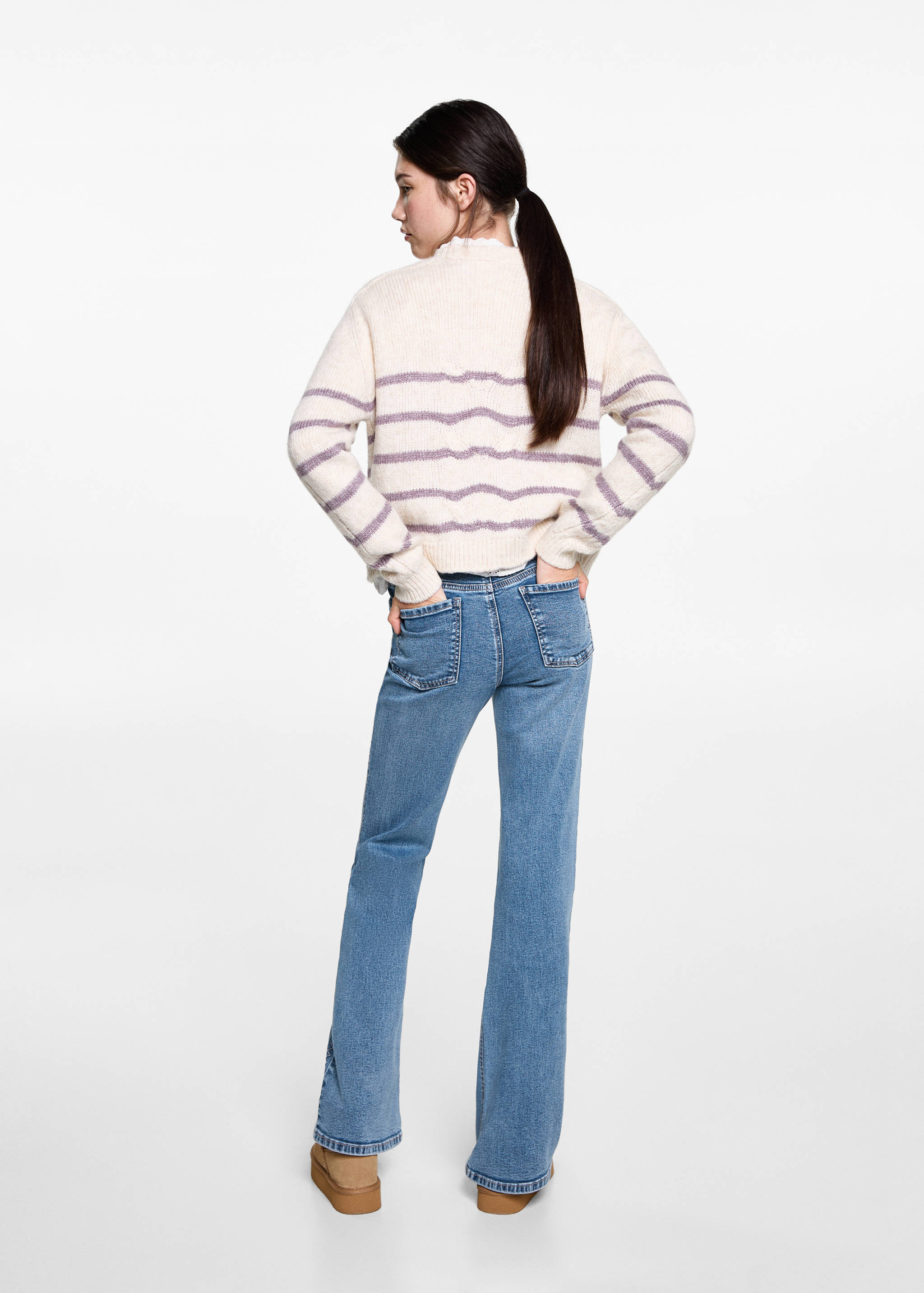 Embroidered details jeans - Reverse of the article