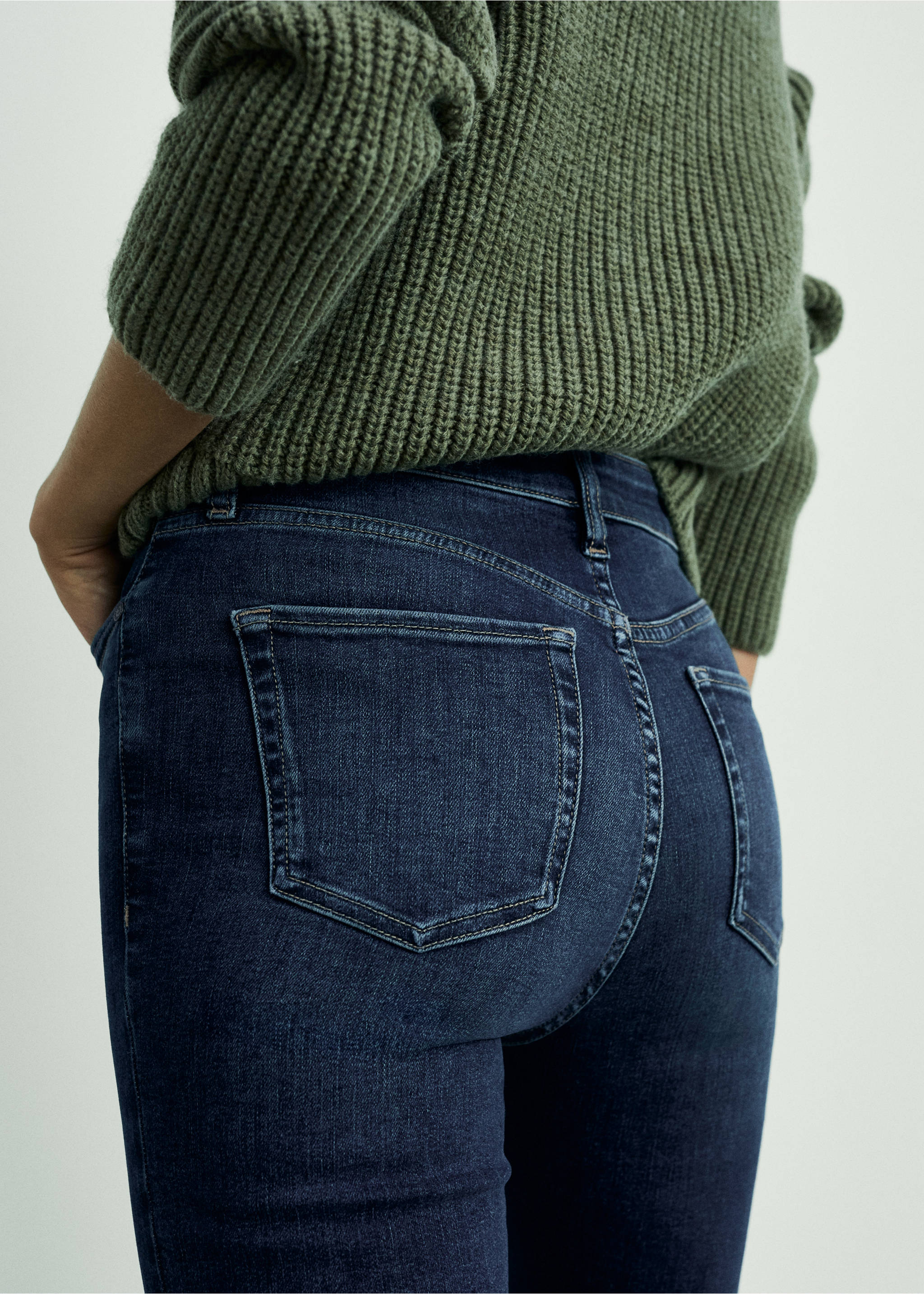 Jeans skinny tiro alto - Detalle del artículo 6, Azul oscuro. Ref: 87010284-00.