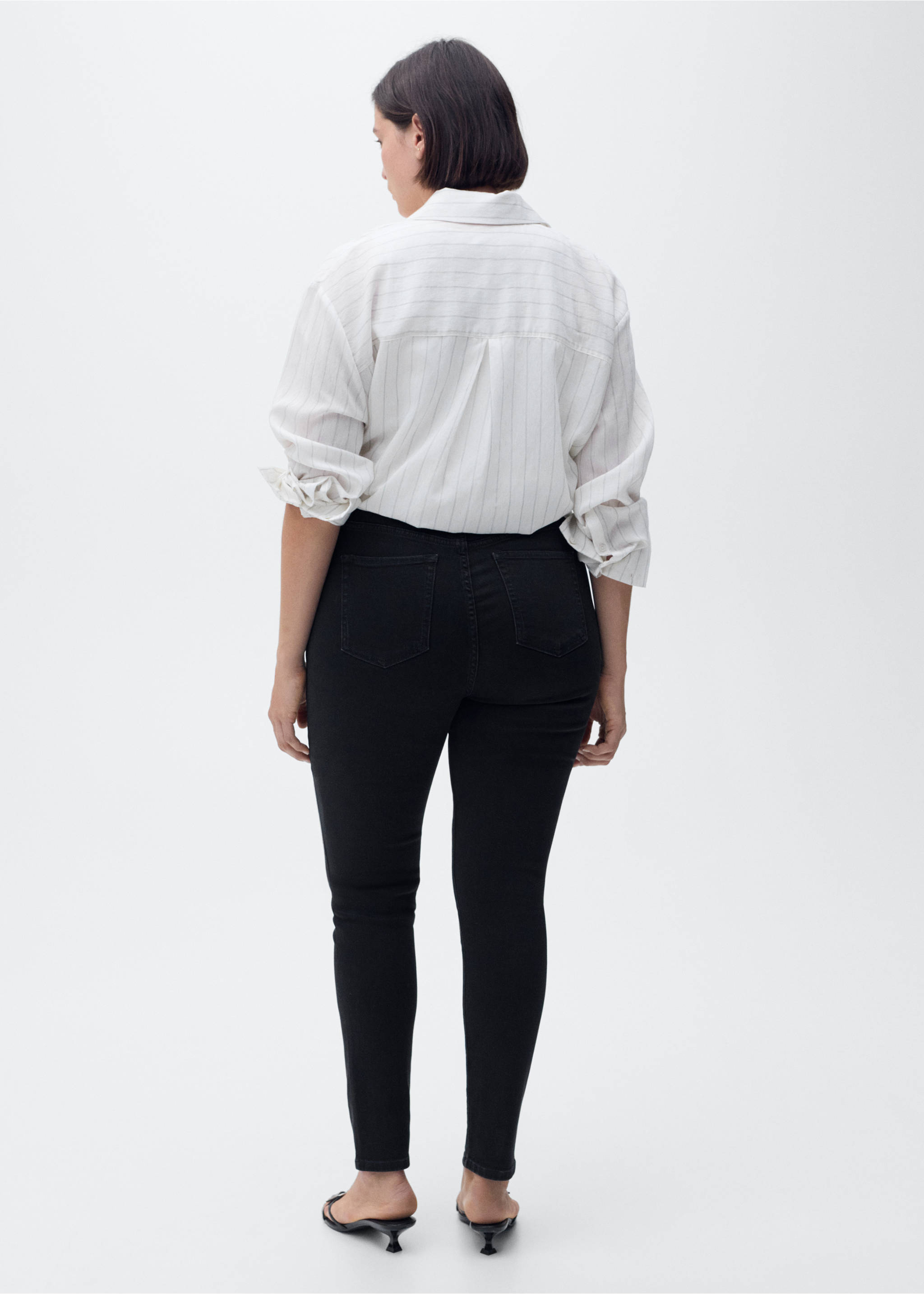 Skinny traperice visokog struka - Detalji artikla 4, Crni denim. Ref: 87010285-00.