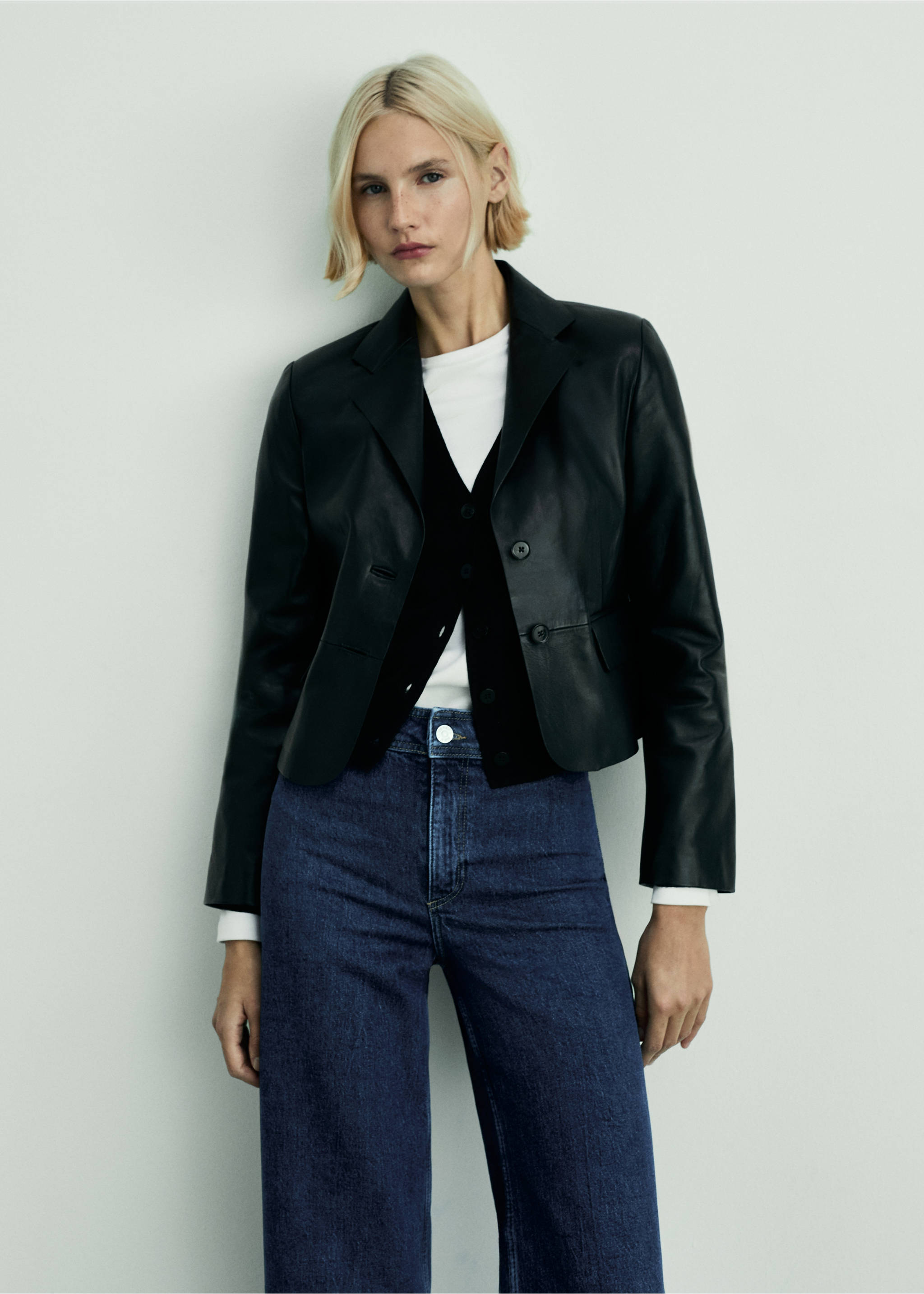 Catherin culotte high-rise jeans - Details of the article 3, Dark Blue. Ref: 87010286-00.
