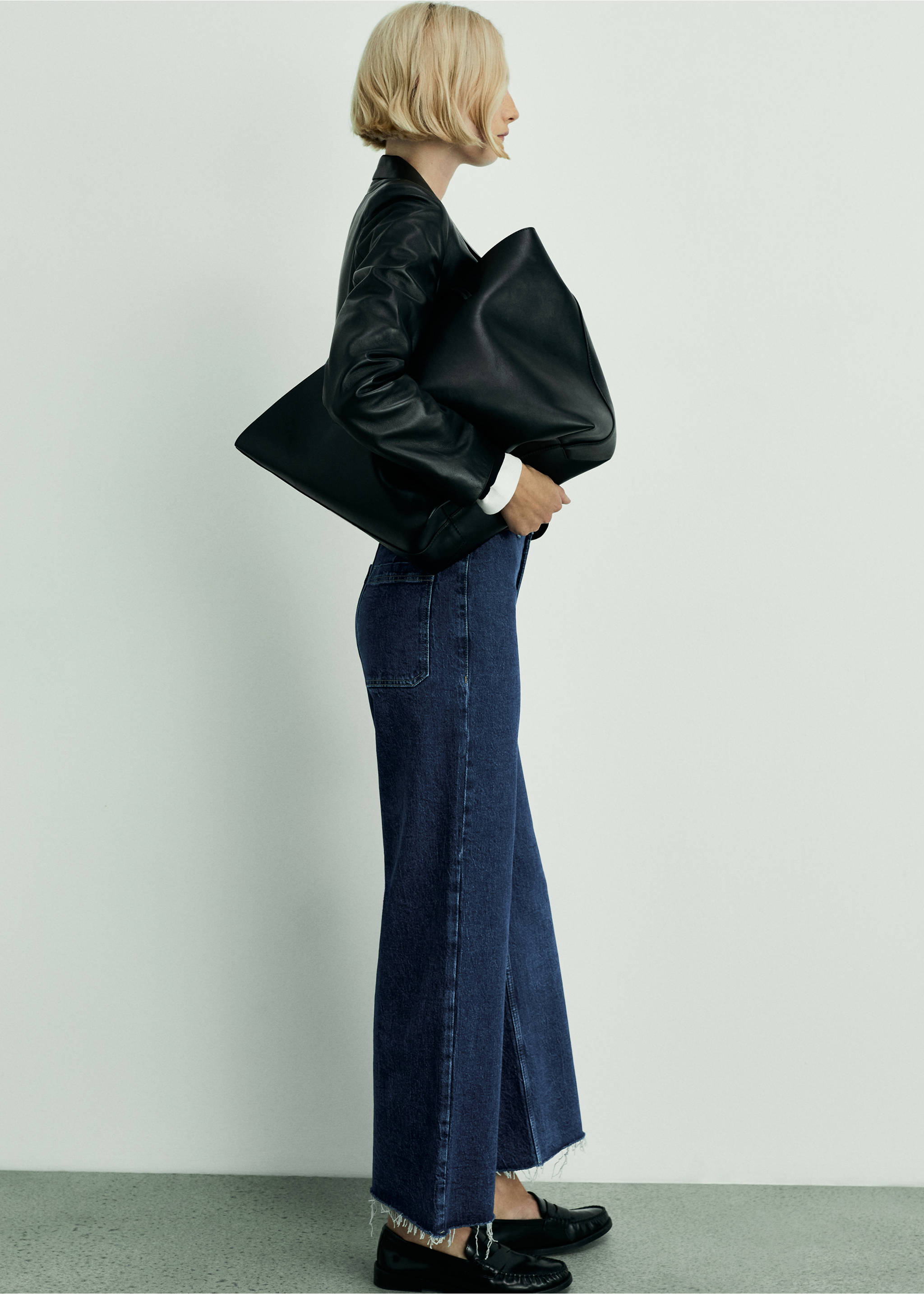 Catherin culotte high-rise jeans - Details of the article 2, Dark Blue. Ref: 87010286-00.