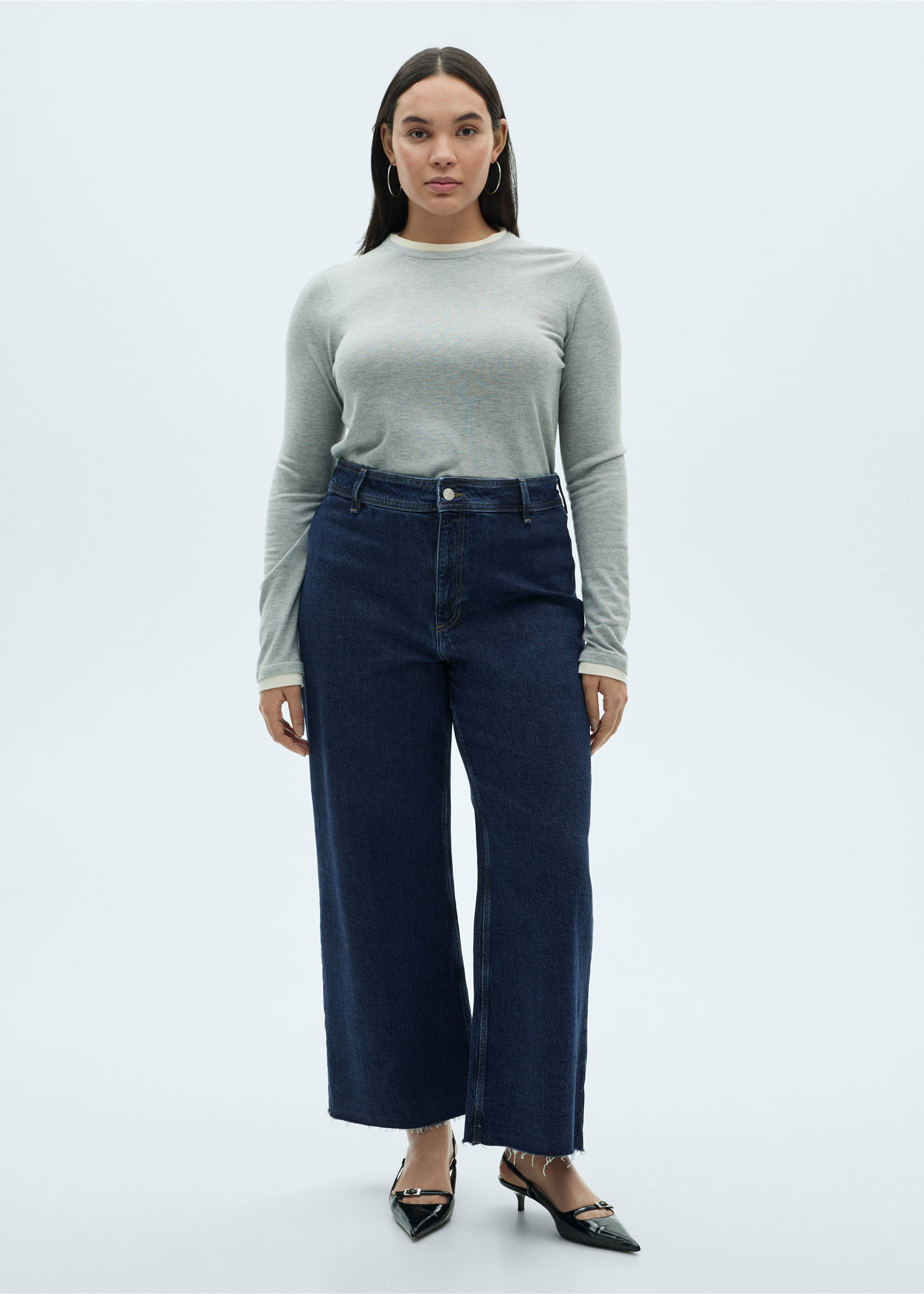 Catherin culotte high-rise jeans - Details of the article 3, Dark Blue. Ref: 87010286-00.