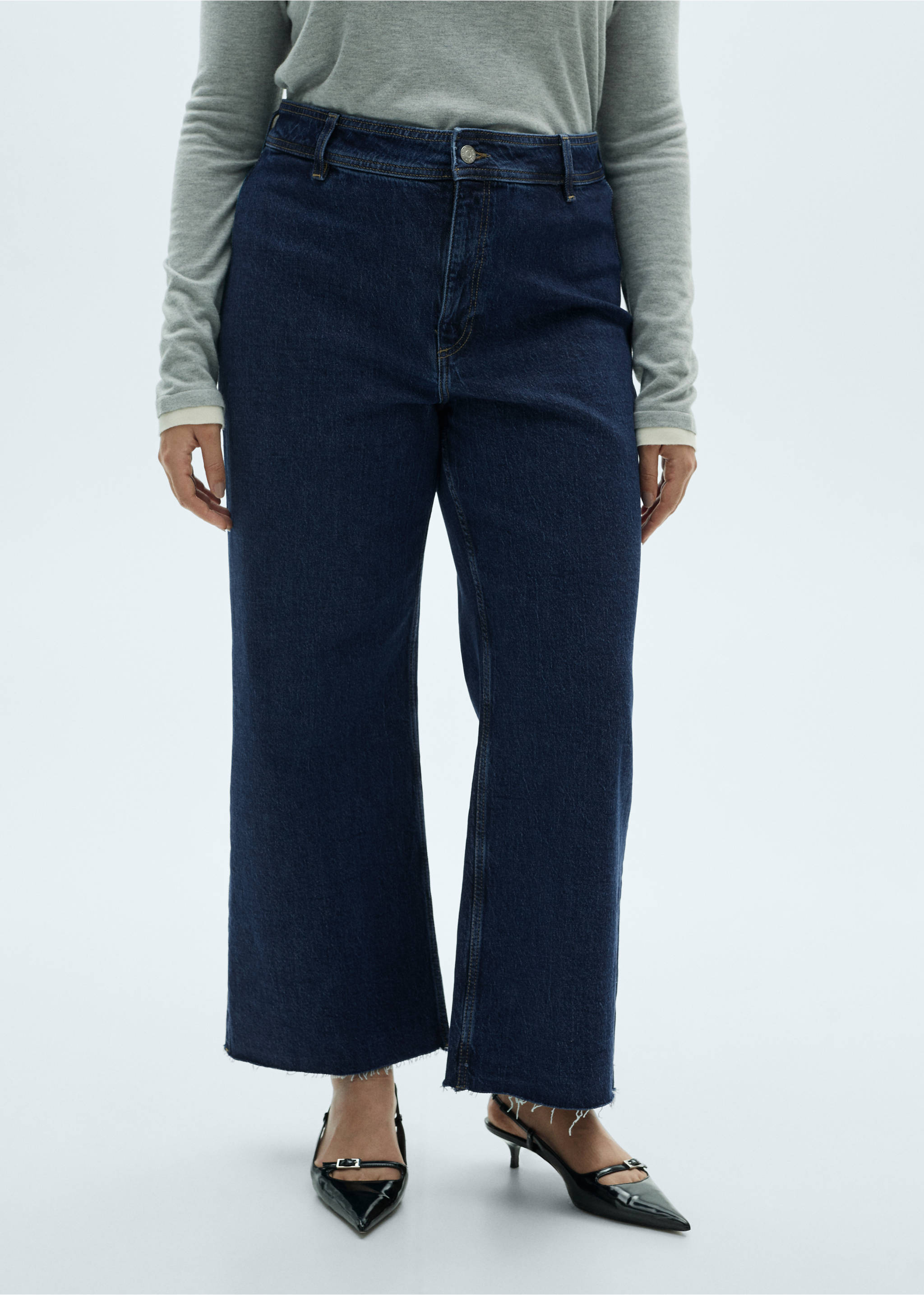 Catherin culotte high-rise jeans - Details of the article 5, Dark Blue. Ref: 87010286-00.
